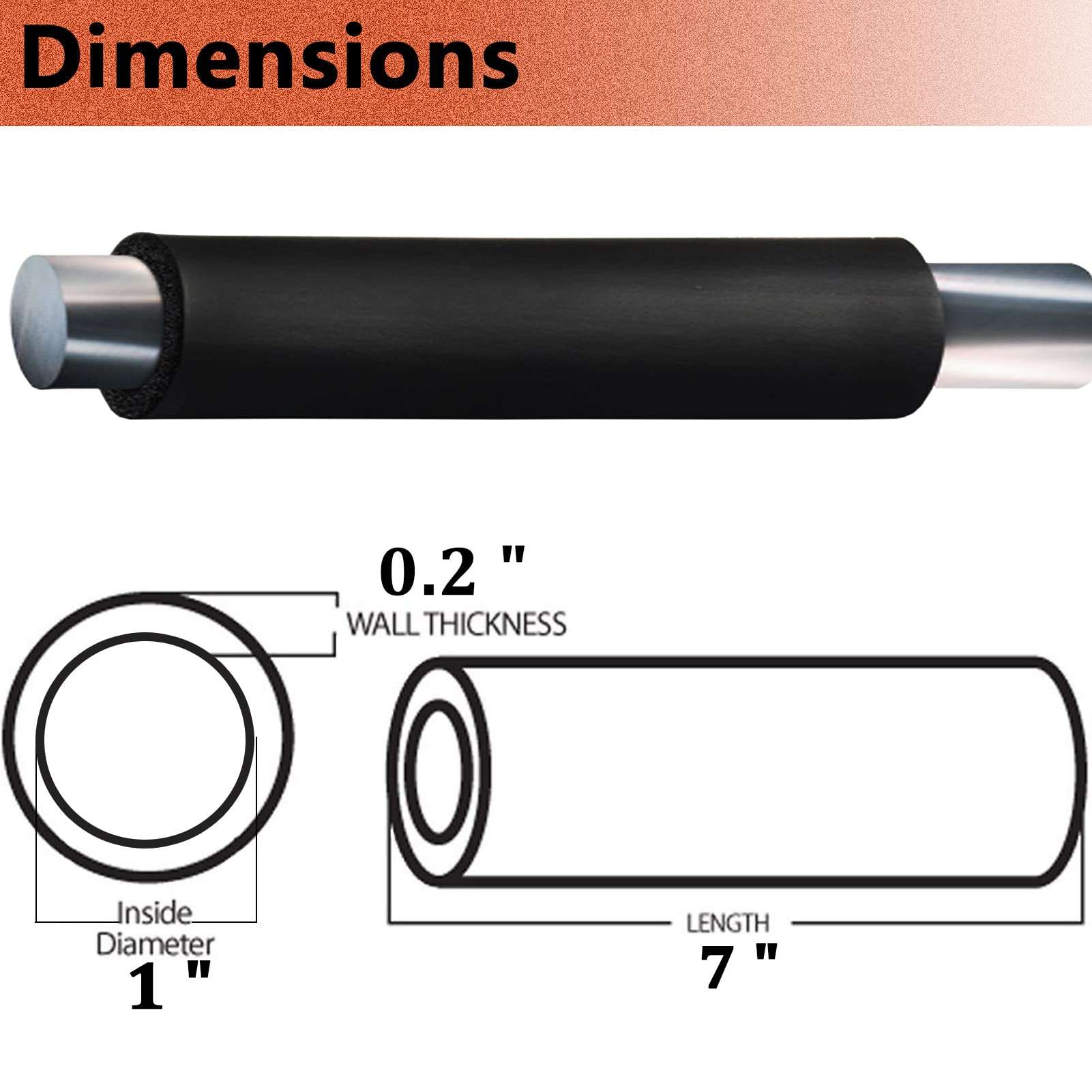 Taeku Tubing Grips Cover, 1 Pair Handle Grips Comfortable Durable NPVC Handlebar Cover for Fitness Lawn Bicycle (18CM) 2