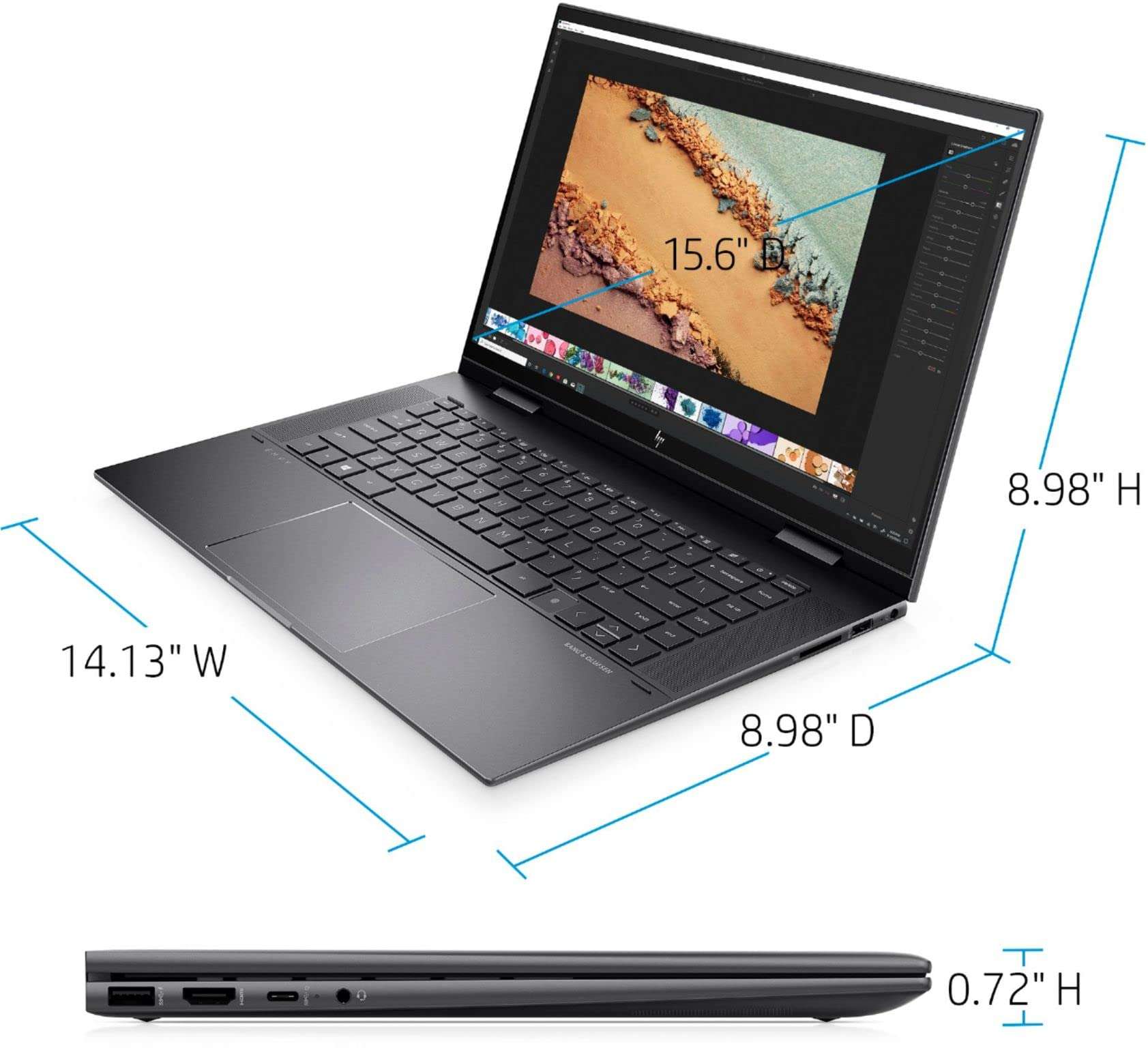 Latest HP Envy x360 2-in-1 Laptop | 15.6" IPS FHD Touchscreen | AMD 8-Core Ryzen 7 5825U | Radeon Graphics | 24GB RAM 512GB NVMe SSD | WiFi6 | USB-C | HDMI | Backlit KB | FPR | Windows 11 Home 6