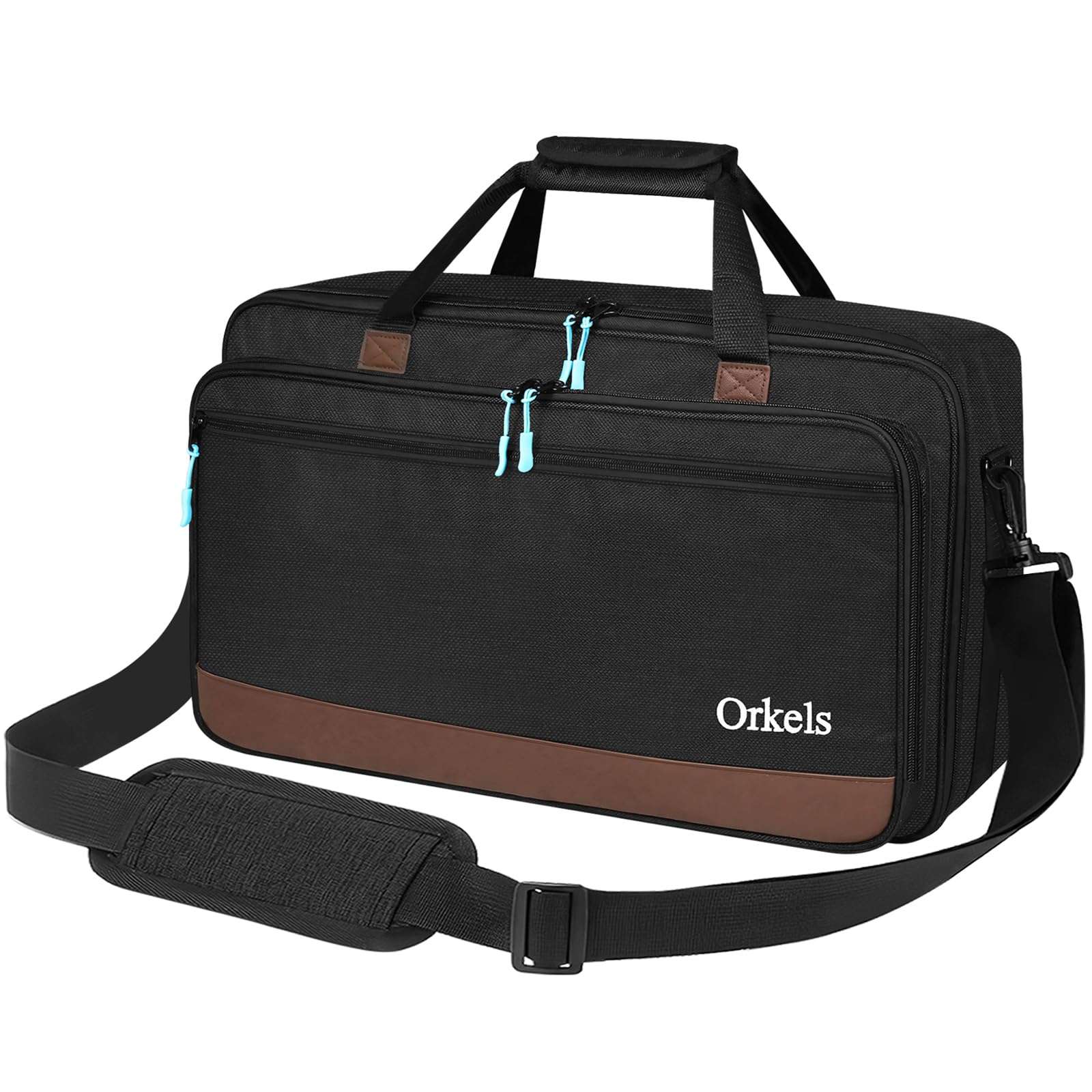 ORKELS DJ Controller Case for Pioneer SR/SR2/RR/DDJ-REV1/Denon MC4000/Numark NVII/Mixtrack Pro 3 & NV - Travel Bag with Strap for Controller, Laptop, Accessories, 22.8''x4''x14.6'' 1