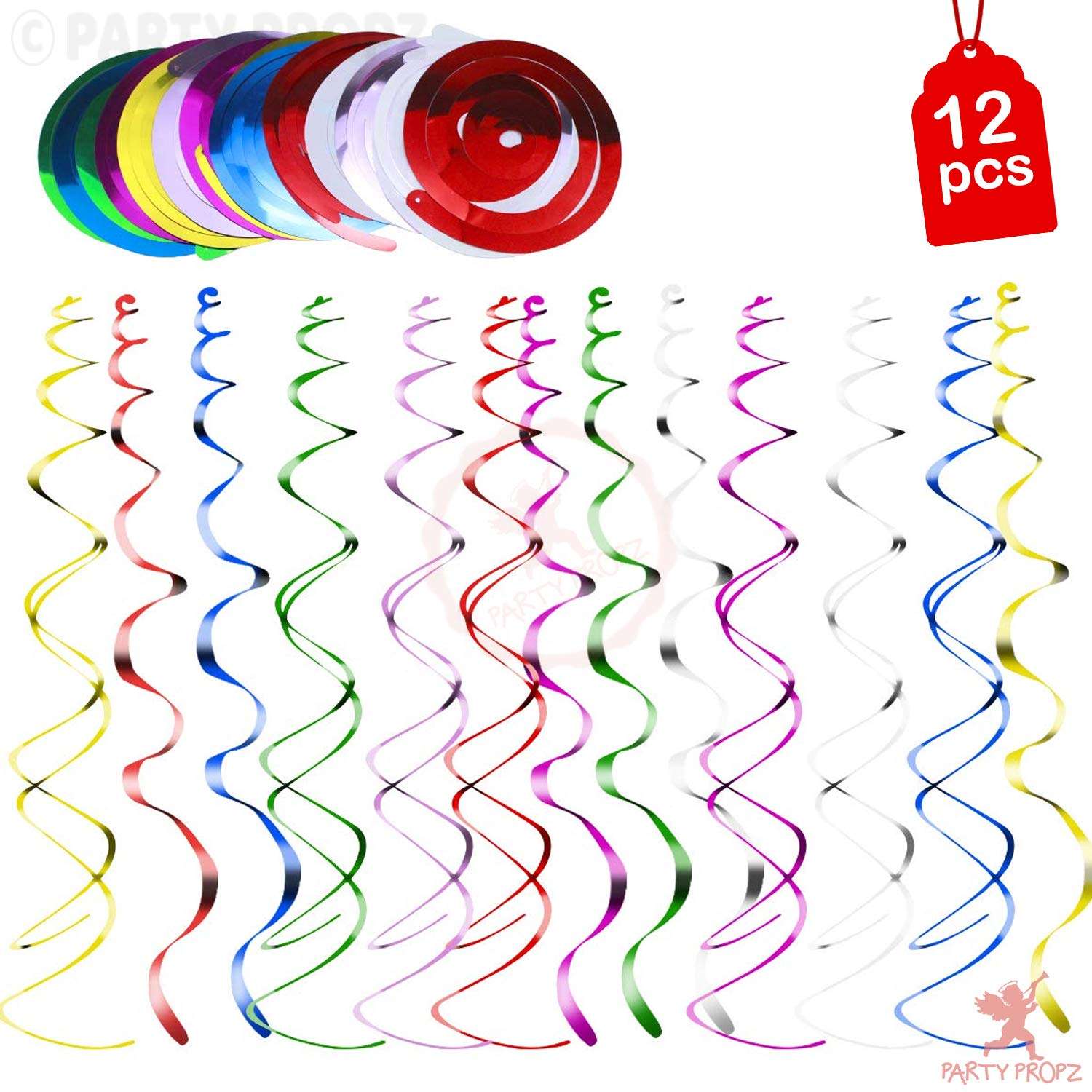 Party Propz Multicolour Swirls for Decorations/Birthday Parties (Set of 12) 3