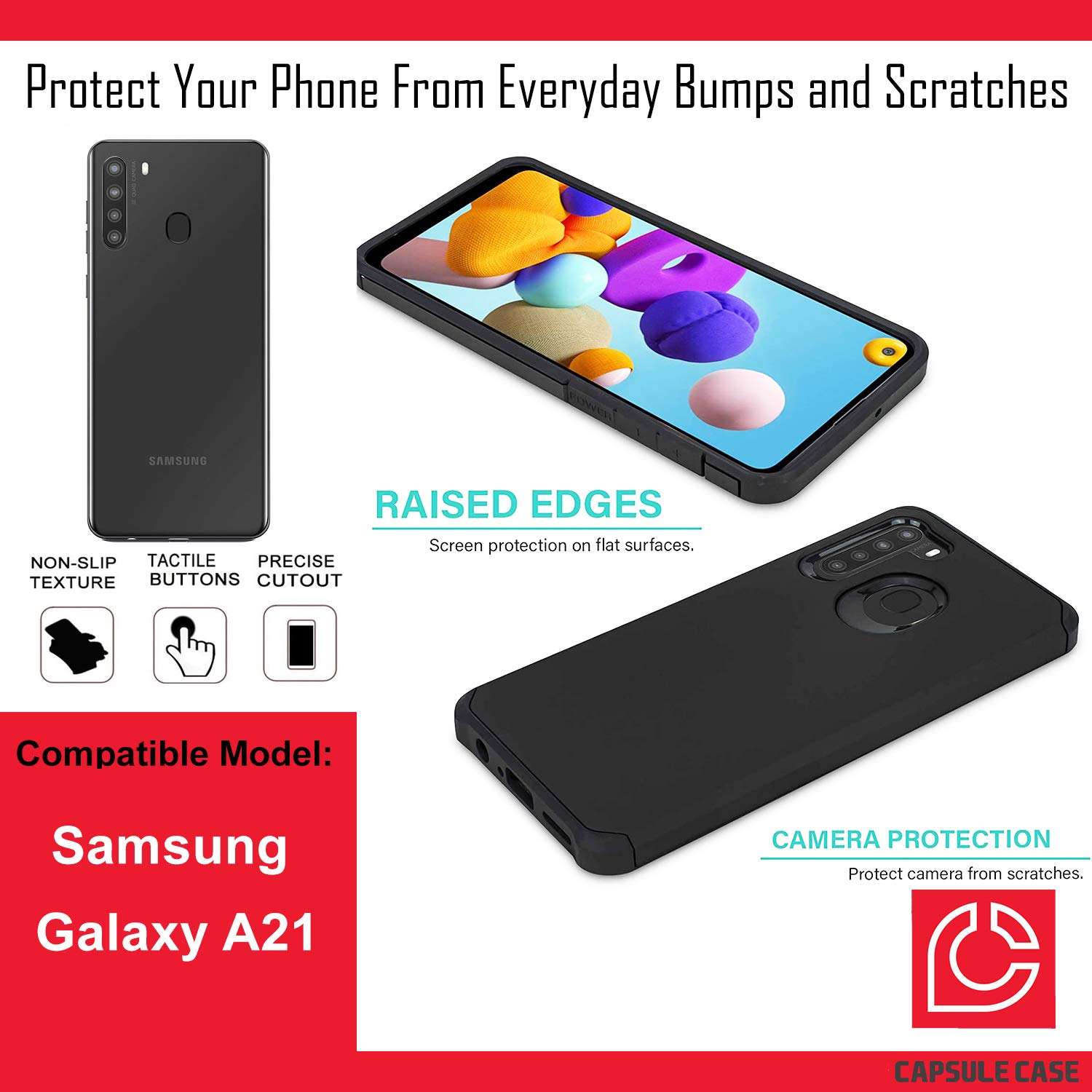 Moriko Case Compatible with Galaxy A21 [Heavy Duty Dual Layer Men Women Girly Cute Design Shockproof Black Case Hard Phone Cover] for Samsung Galaxy A21 SM-A215U (Shark) 5