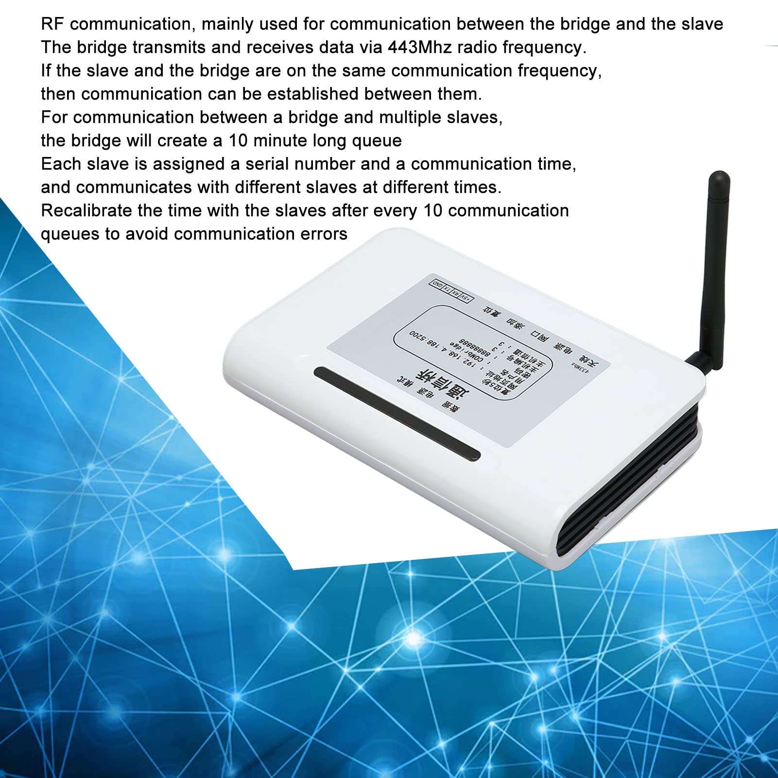 FOSA RF Wireless Bridge, Wireless Ethernet Bridge Network Communication Bridge for PC Printer Smart TV, Dual Band Universal 443Mhz Flexible Long Range 4