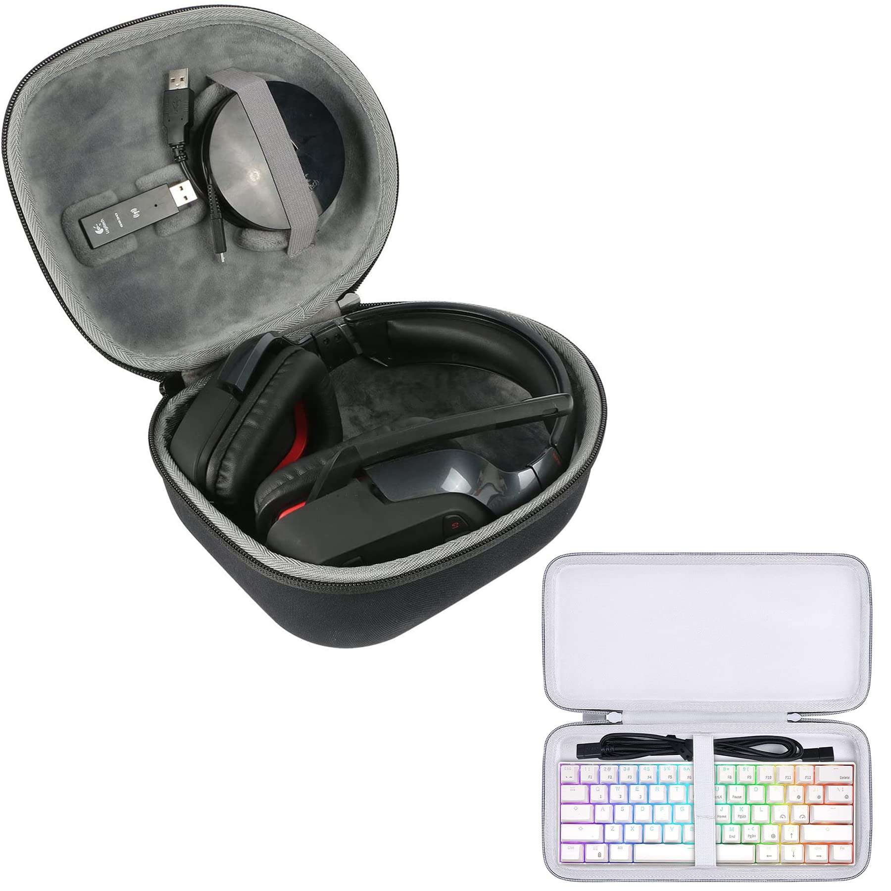 co2CREA Hard Case for Logitech G933 Headphone + RK RK61 60% Gaming Keyboard 1