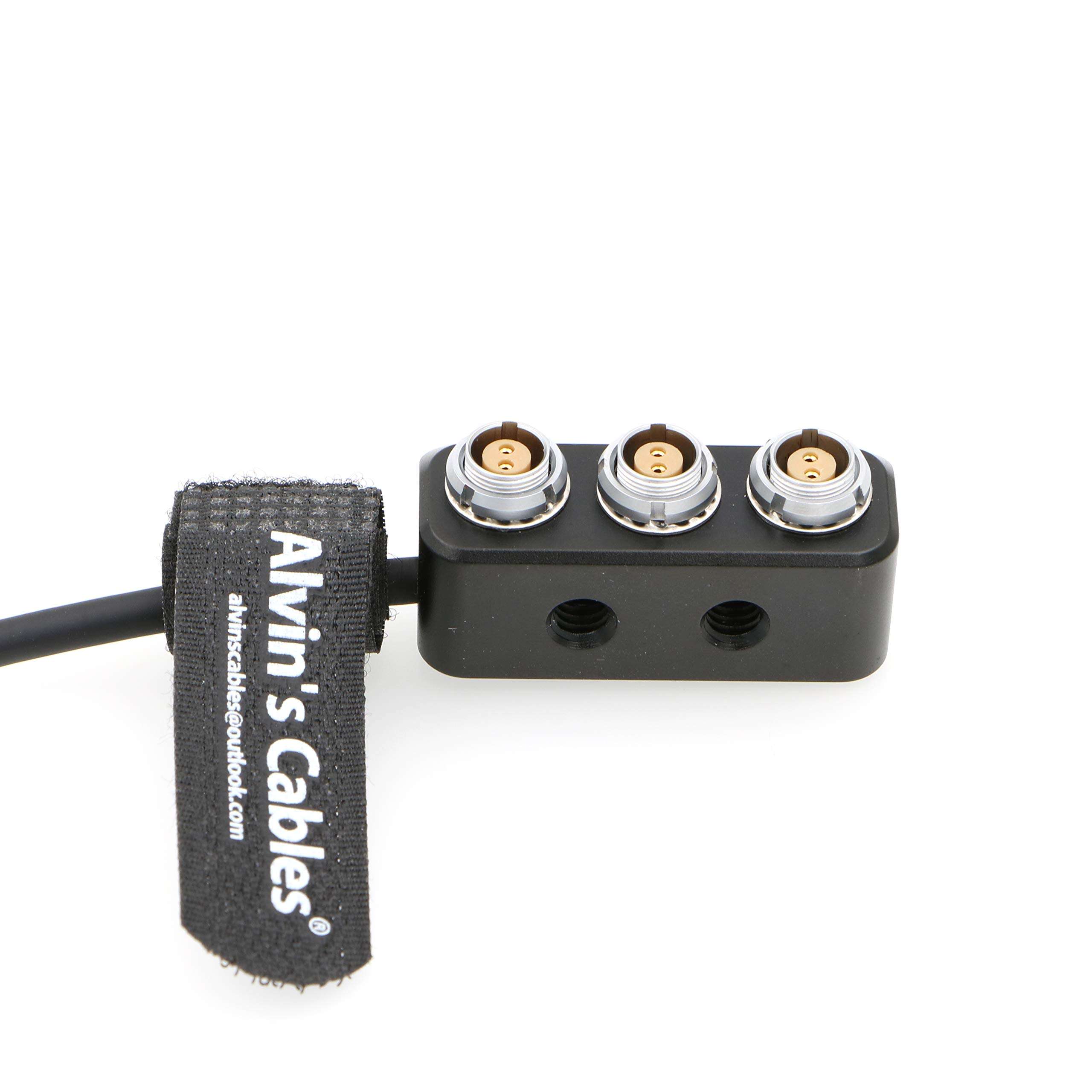 Alvin's Cables 1 to 3 Mini Power Splitter Box Cable 2 Pin Male to 3 2 Pin Female Box for ARRI RED Cameras Teradek 5