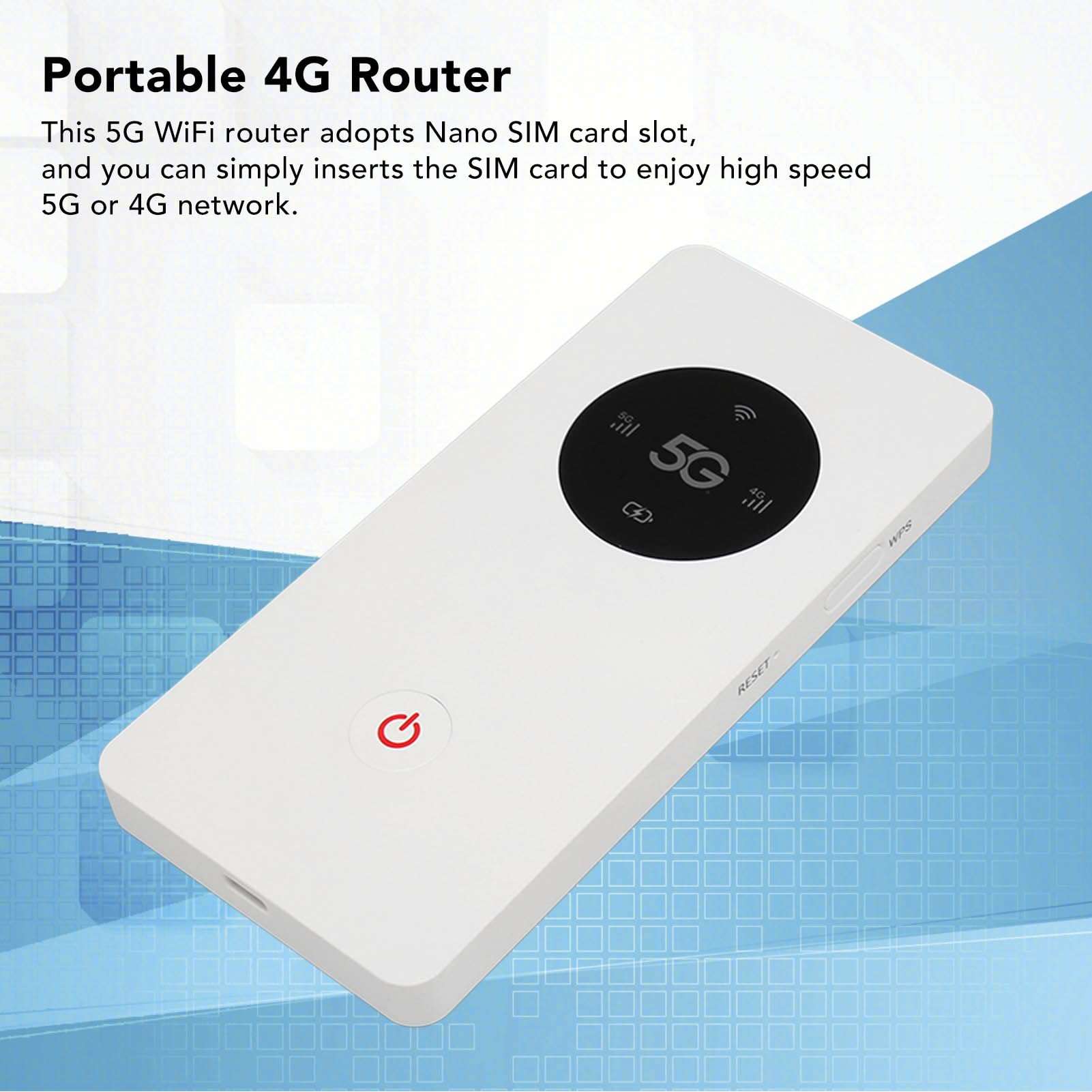 5G Router, 5G WiFi Mobile Hotspot, Pocket 5G WiFi with Nano SIM Slot, Portable WiFi Hotspot for Travel, WiFi Mobile for Travel Road Trip Vacation 3