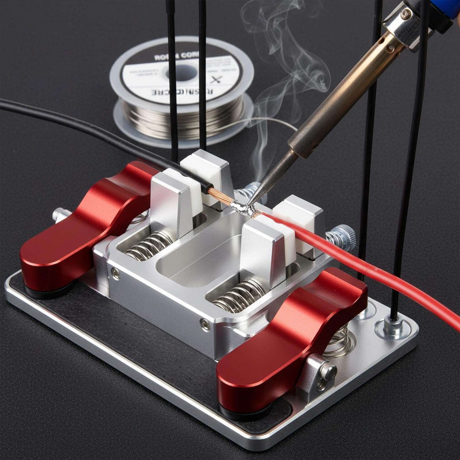 TOOMOD Helping Hands Soldering Station, Welding Table Clamps with Ceramic Clamps, Aluminum Third Hand Tool for PCB, Wire & LED Strip Electronics Repair 5