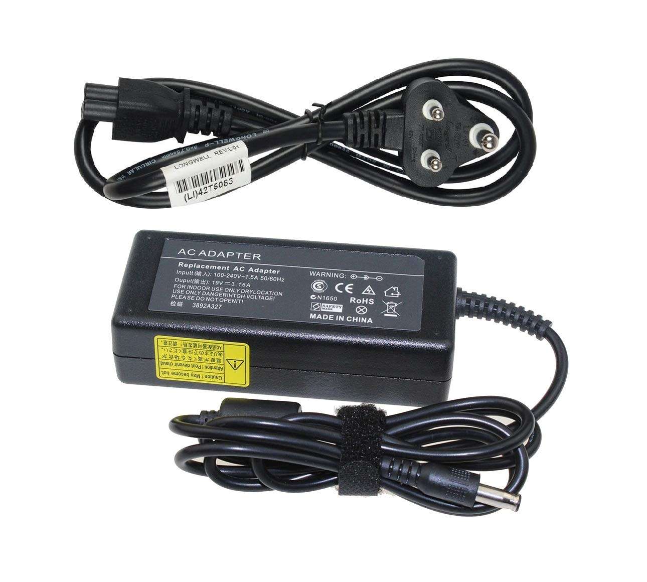 Laplogix Laptop Charger for Samsung NP300E5E Series 19V 3.16A 60W Adapter with Power Cord Cable 1