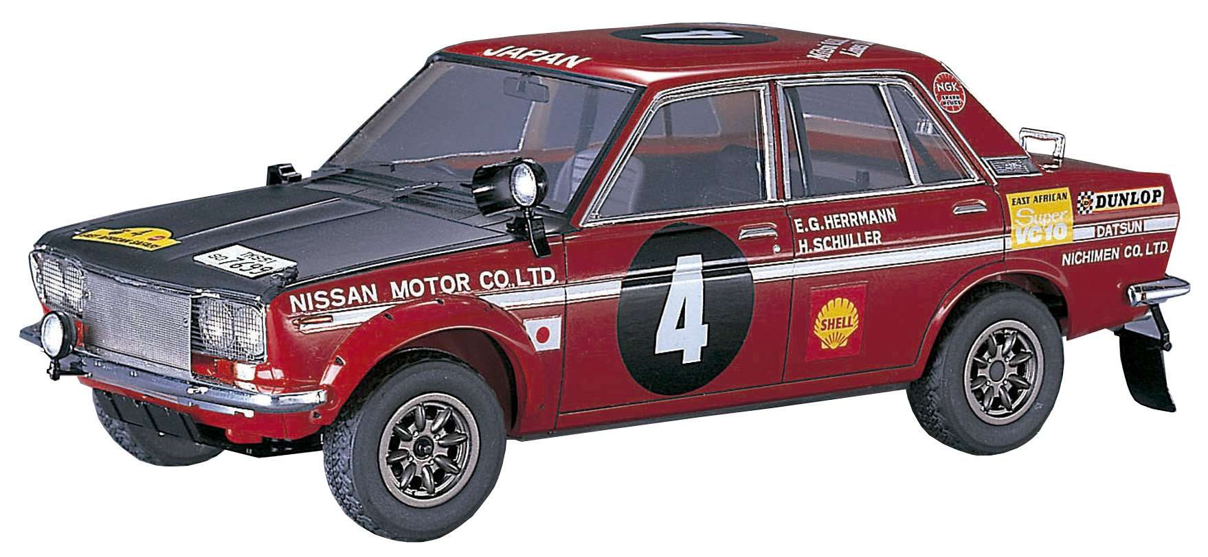 Hasegawa 21266 1/24 Nissan Bluebird 1600 SSS1970 OST-Africa Rally Plastic Model Kit Model Railway Accessories, Hobby, Model Building, Multicoloured 1