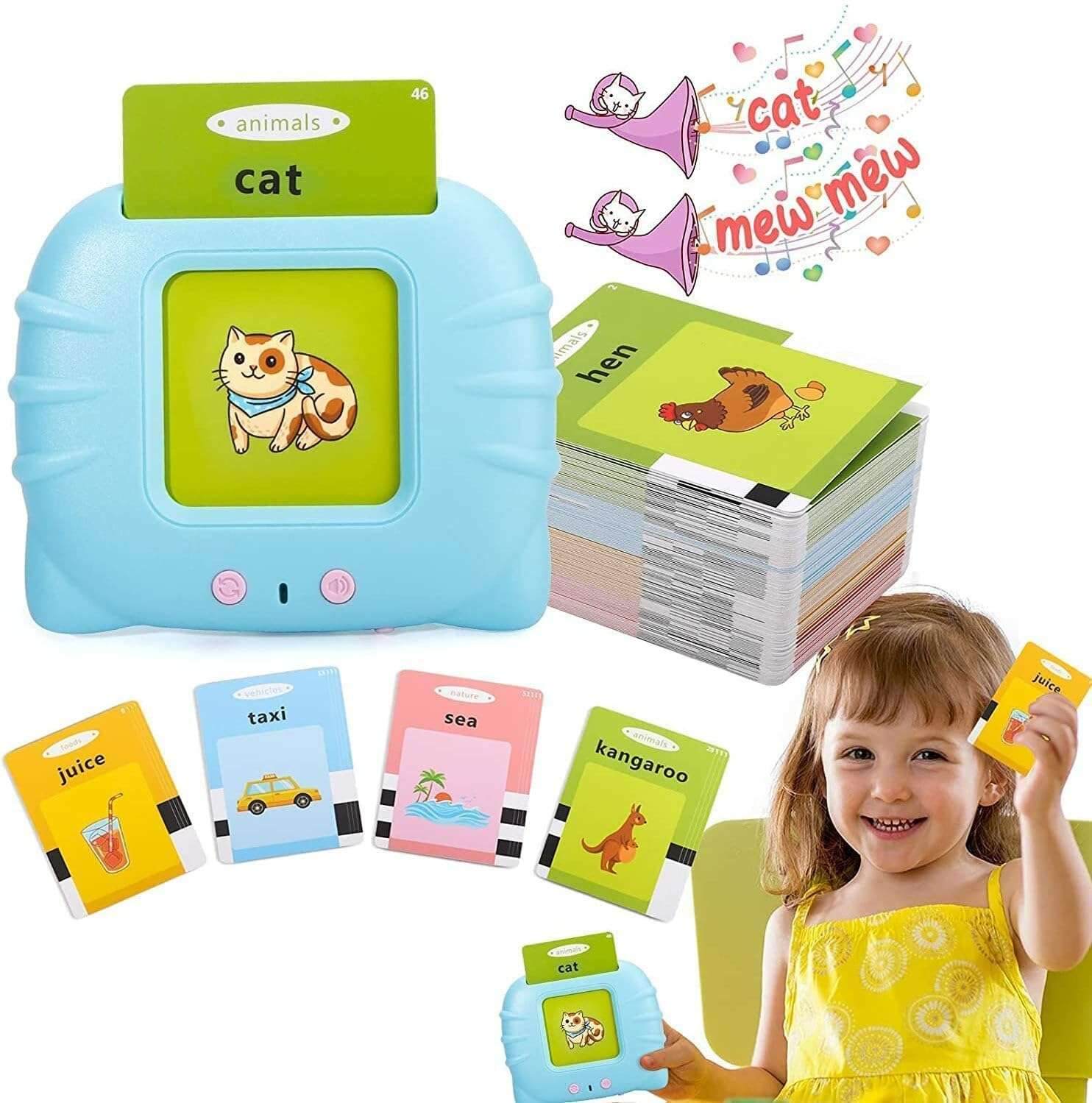 Royaldeals Toys All-in-one Talking English Words Flash Cards for Kids Education Learning Device 1