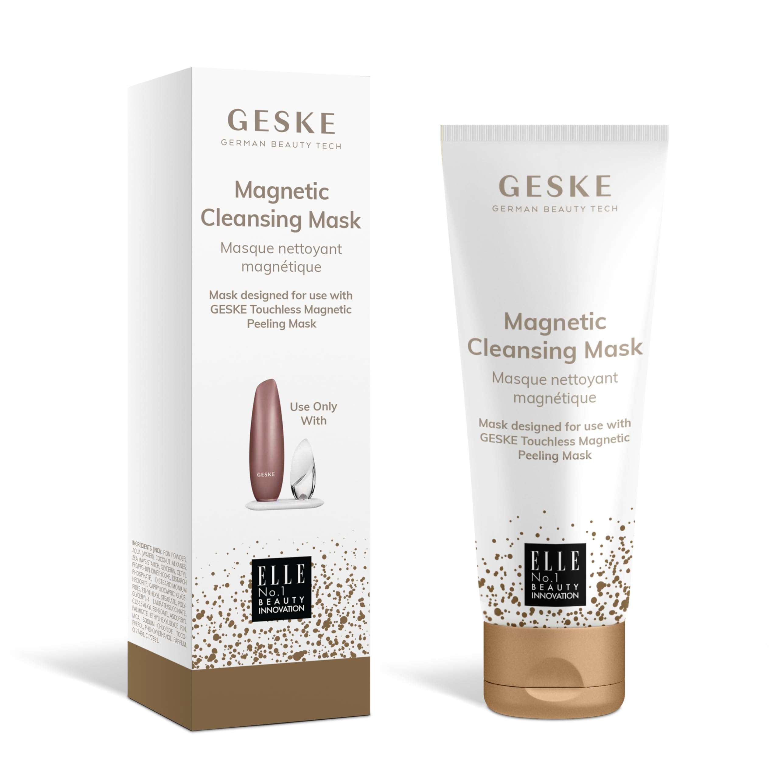 GESKE Magnetic Cleansing Mask | Use with our Touchless Magnetic Peeling Mask | Deep Skin Cleansing | Face Mask with Magnetic Particles | Vitamin E & Glycerin | Gentle Formula | Refines Complexion