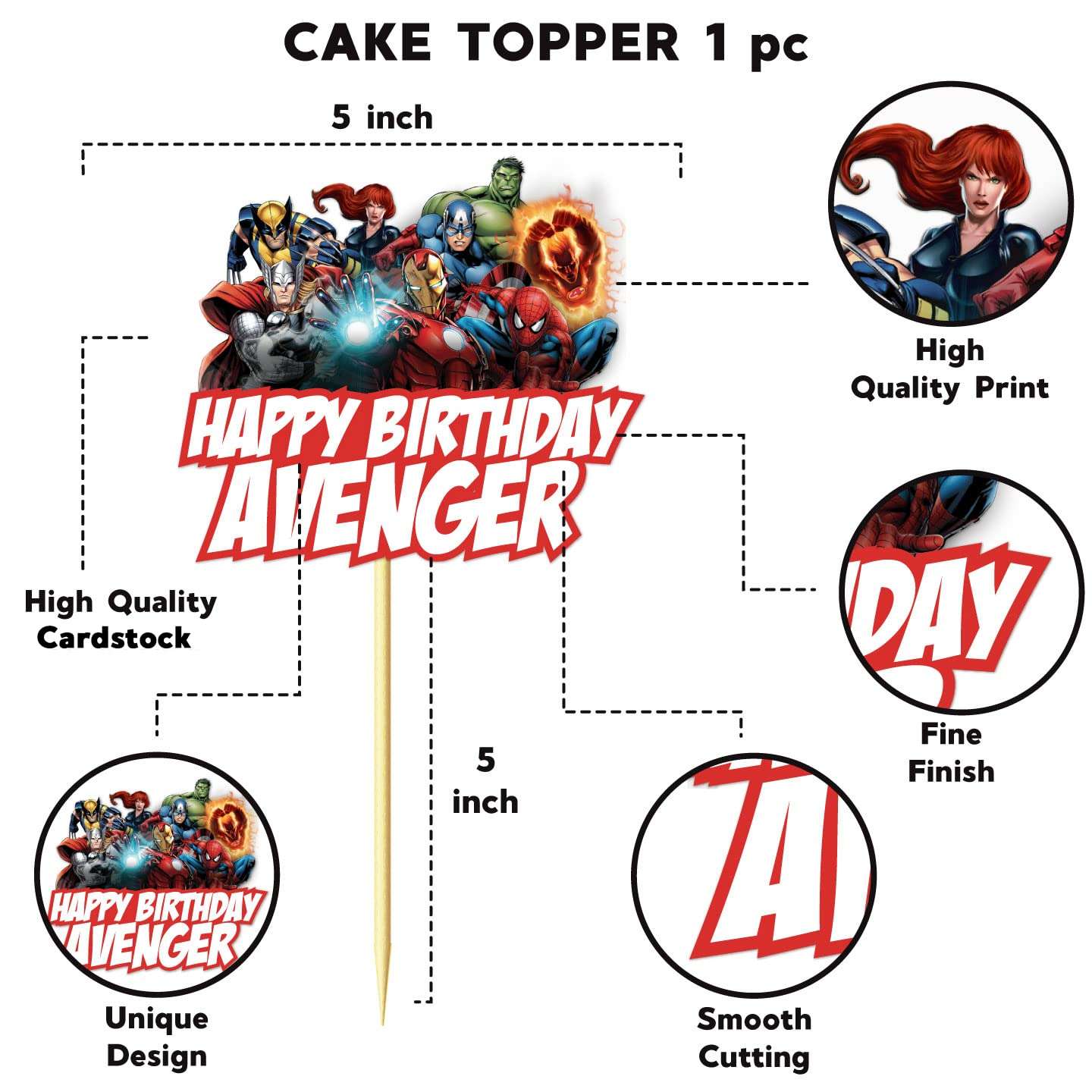 Festiko® 12 Pcs I Am Three Birthday Banner, Cake & Cupcake Toppers, I Am Three Combo, Superhero Combo Supplies, Superhero Theme Party Decorations 6