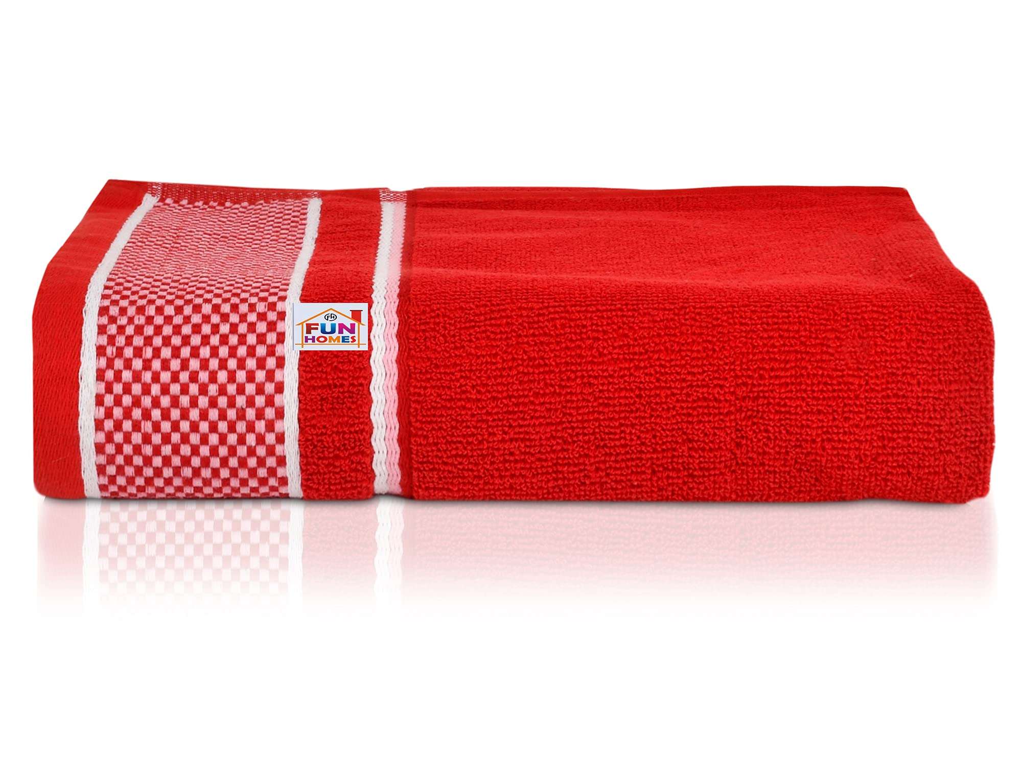 Fun Homes Square Cotton Bath Towel Super Soft, Fluffy, and Absorbent, Perfect for Daily Use Soft Cotton Towels, 30"x60" (Red)-HS_38_FUNH21216 3