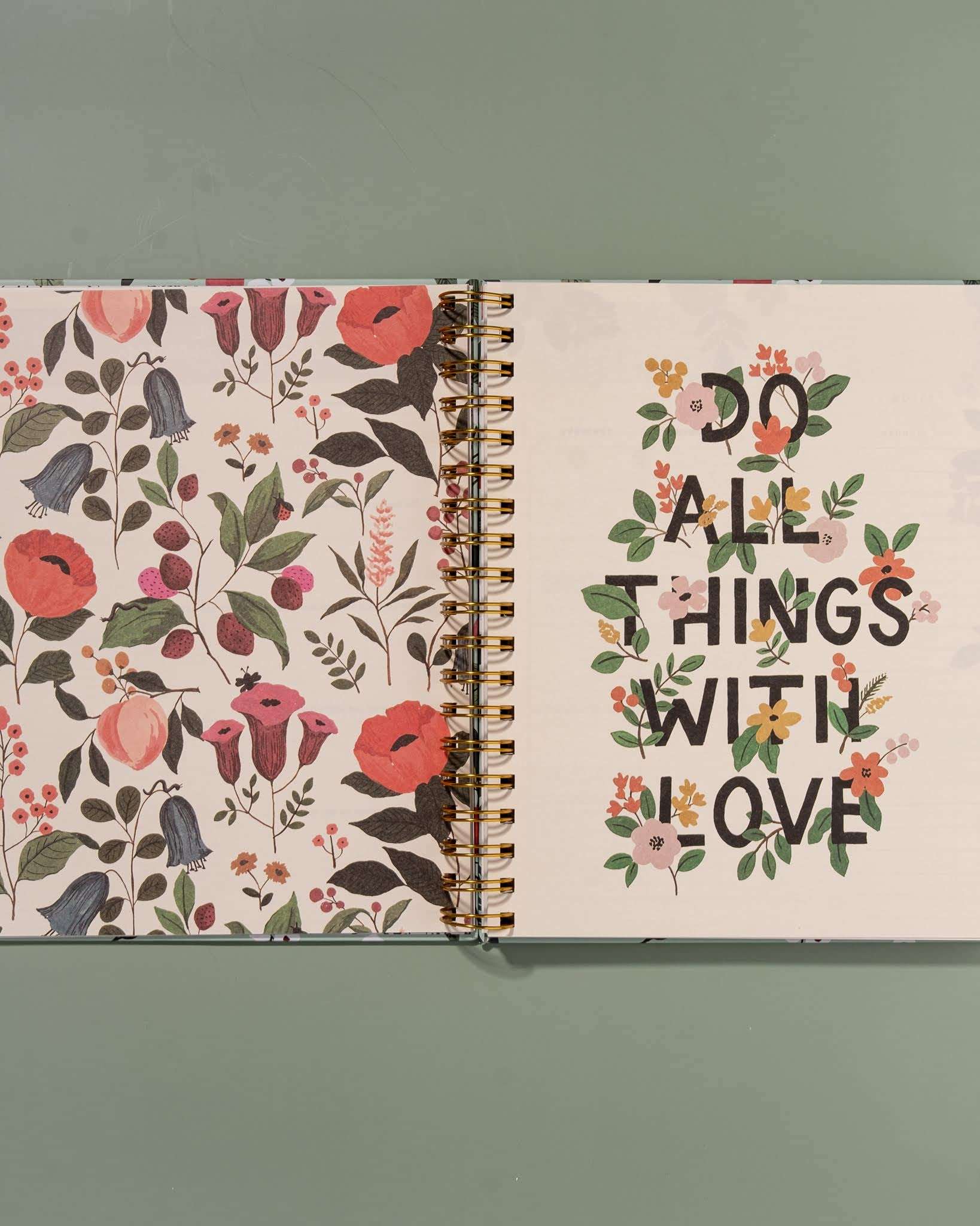 The Ink Bucket Undated Tropical Mint Planner | Sturdy Print Magnetic Box and Gold Spiral Binding | 100gsm | Size 20cm X 25cm 2