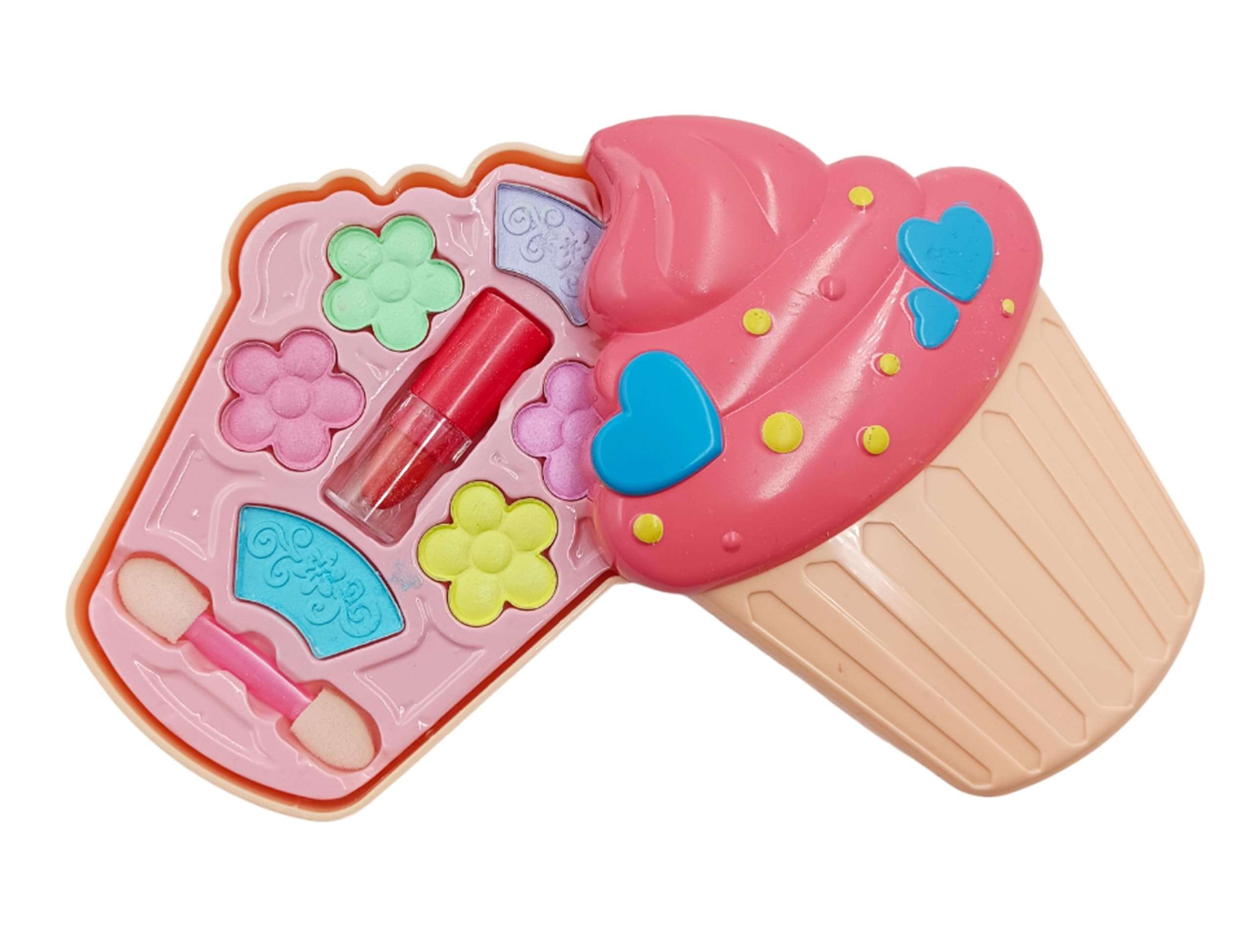 Natchcart Pretend Makeup for Girls Kids Children, Safe & Non-Toxic Play Beauty Toy Set Salon Toy Kit Cosmetics Kits with Foldable Icecream Cup Girls Toys for Age 3 4 5 6 Years Old (Cup Icecream) 6
