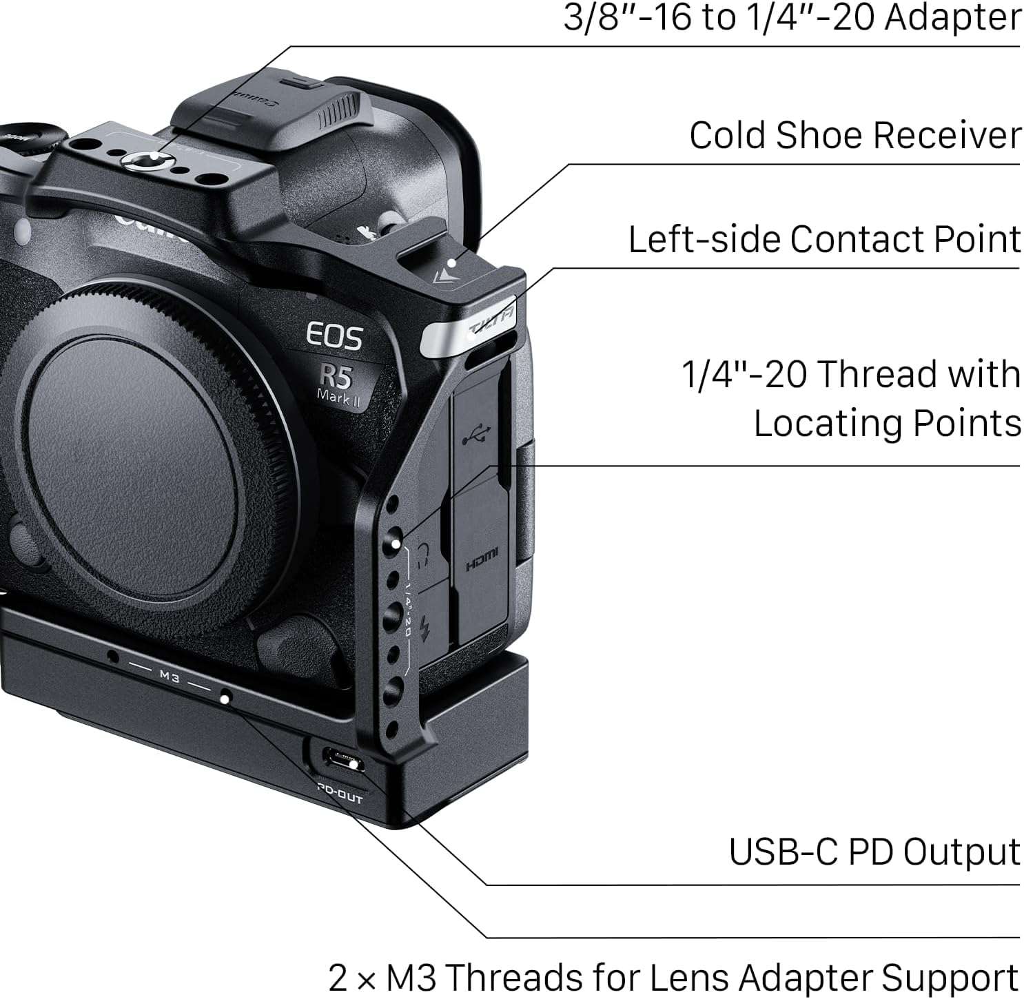 Tilta Full Camera Cage with Cooling System Compatible with Canon R5 Mark II - Black 4