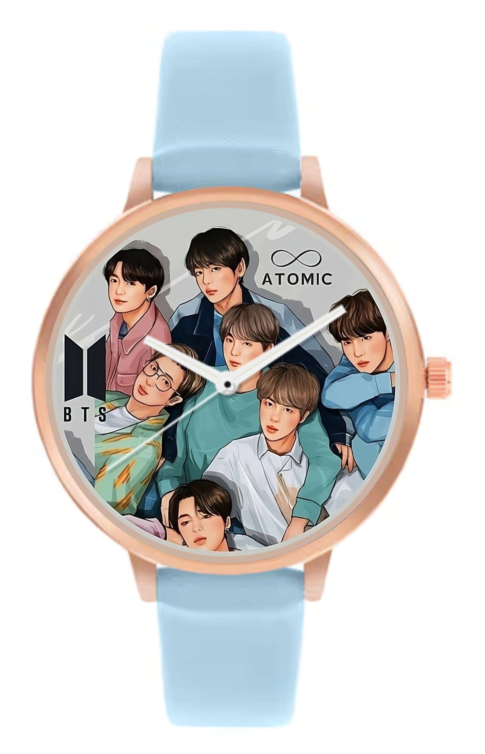 Atomic BTS Rosegold Analog Watches (Pack of 3) - for Girls Classy, Stylish, Elegant Trending BTS Pink & Blue Srap Watch for Girls 4