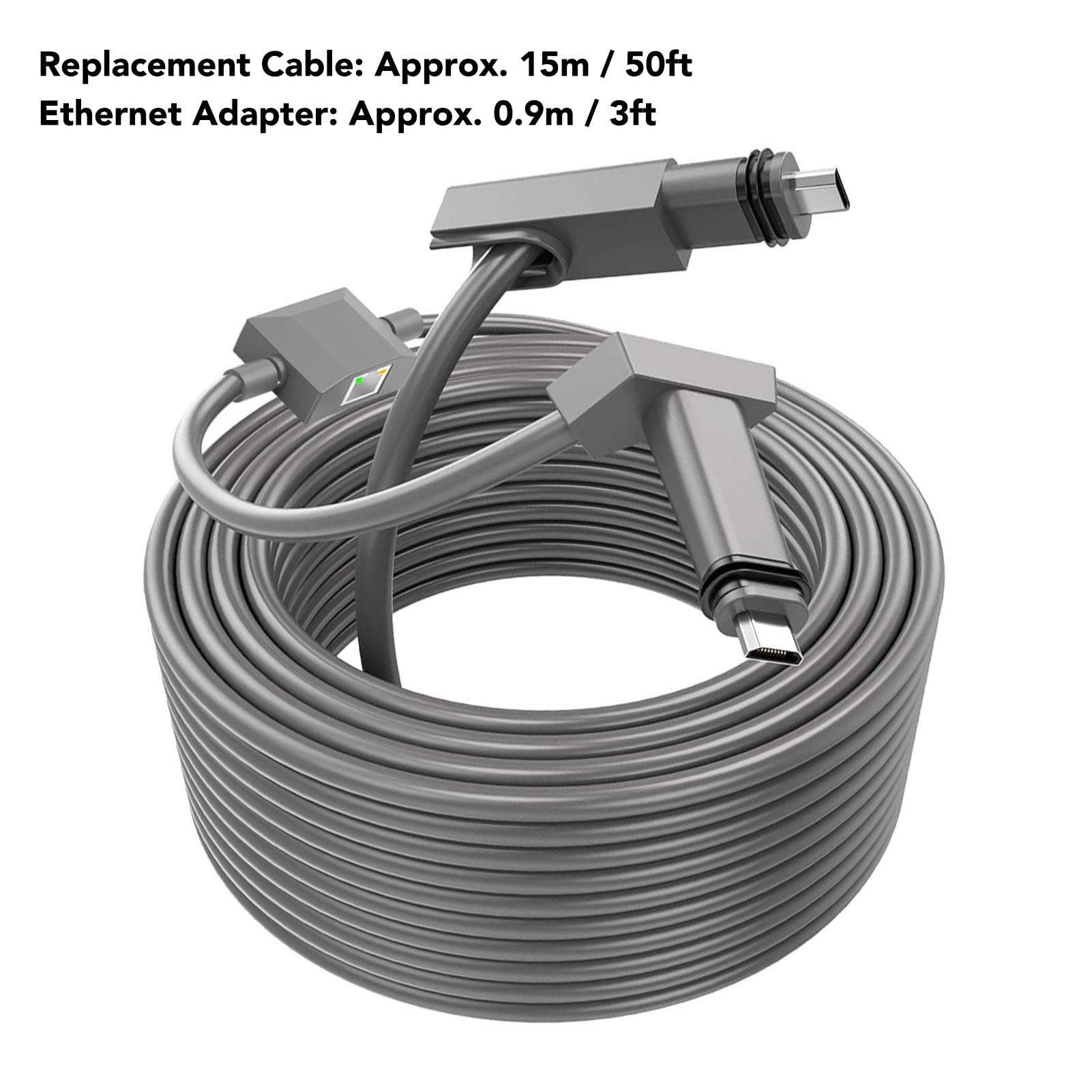 Walfront Extension Cable Replacement with Ethernet Adapter for Stable Network Connection Cable Plug and Play for Gen 2 20FT+3FT for Satellite System 4
