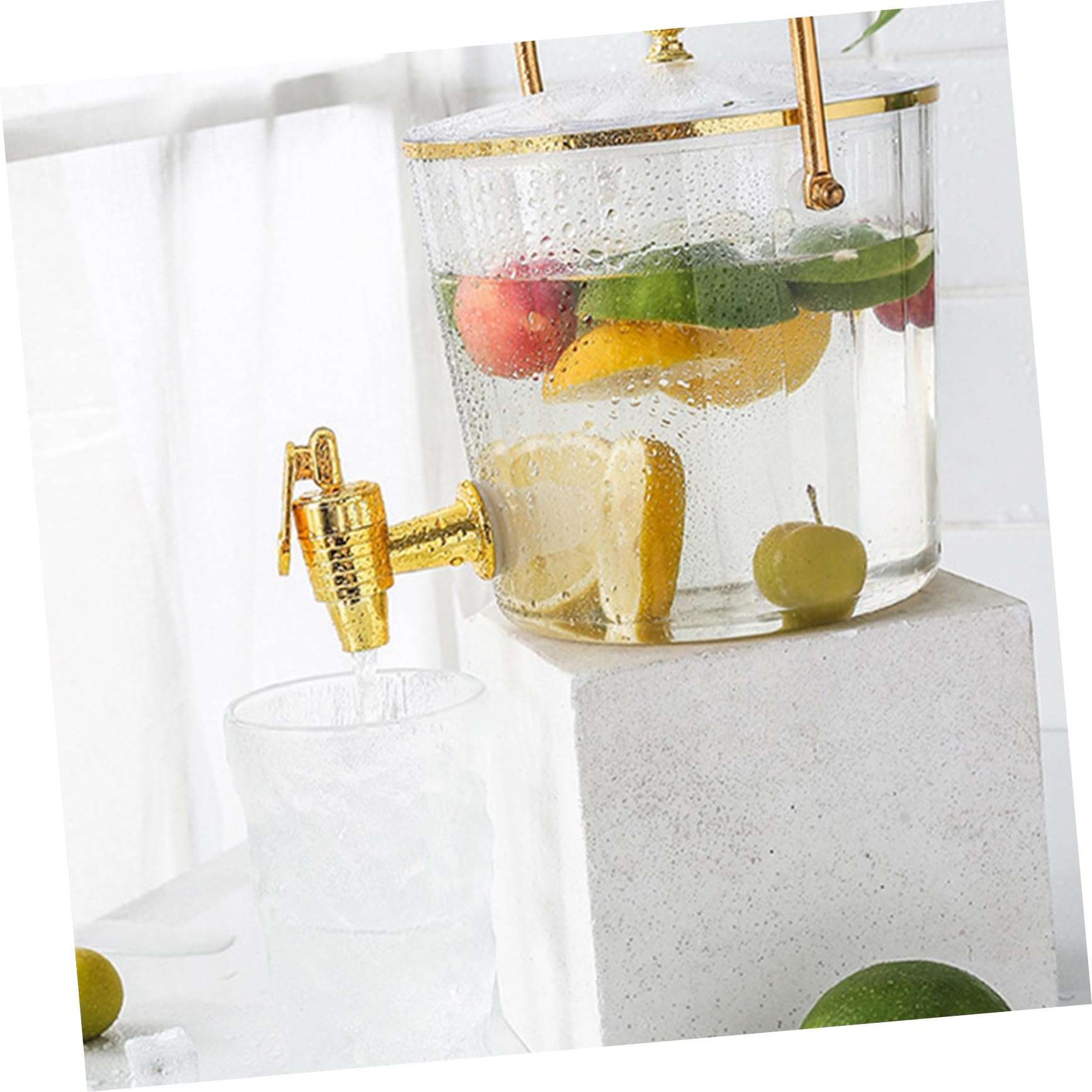 Drinks Dispenser with Lid and Spigot Elegant Juice and Water Container for Parties Events and Outdoor Gatherings for Iced Beverages and Refreshments 6