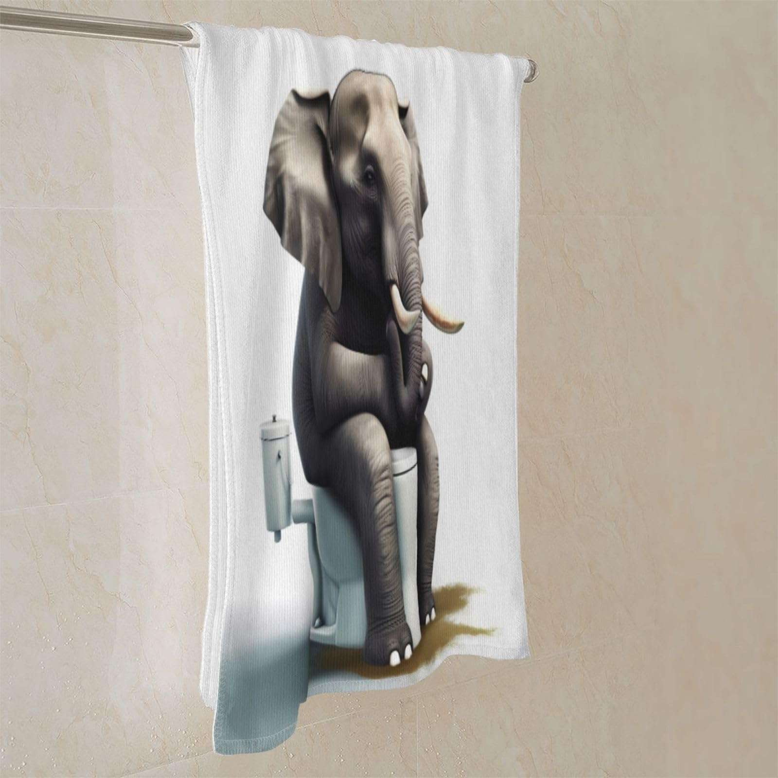 Mount Hour Elephant and Dog Old Friends Hand Towels Funny Animals Face Towel Soft Guest Towel Portable Kitchen Tea Dish Towels Washcloths Bathroom Decor Housewarming Gifts 15.7" X 27.5" 6