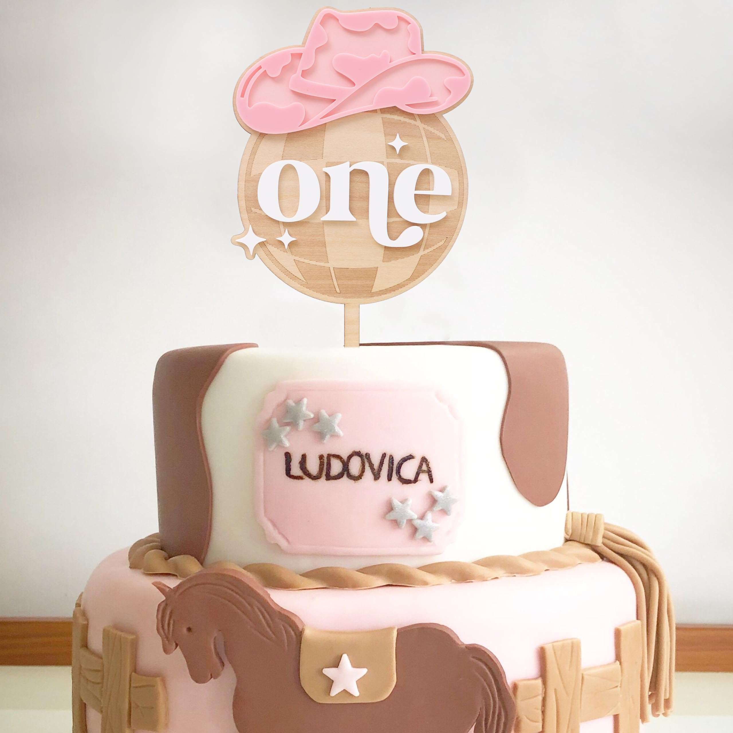 Disco Cowgirl 1st Birthday Cake Topper - Rodeo Girl Birthday Decor, Cowgirl First Birthday Decorations, Girls My First Rodeo One Cake Topper 4