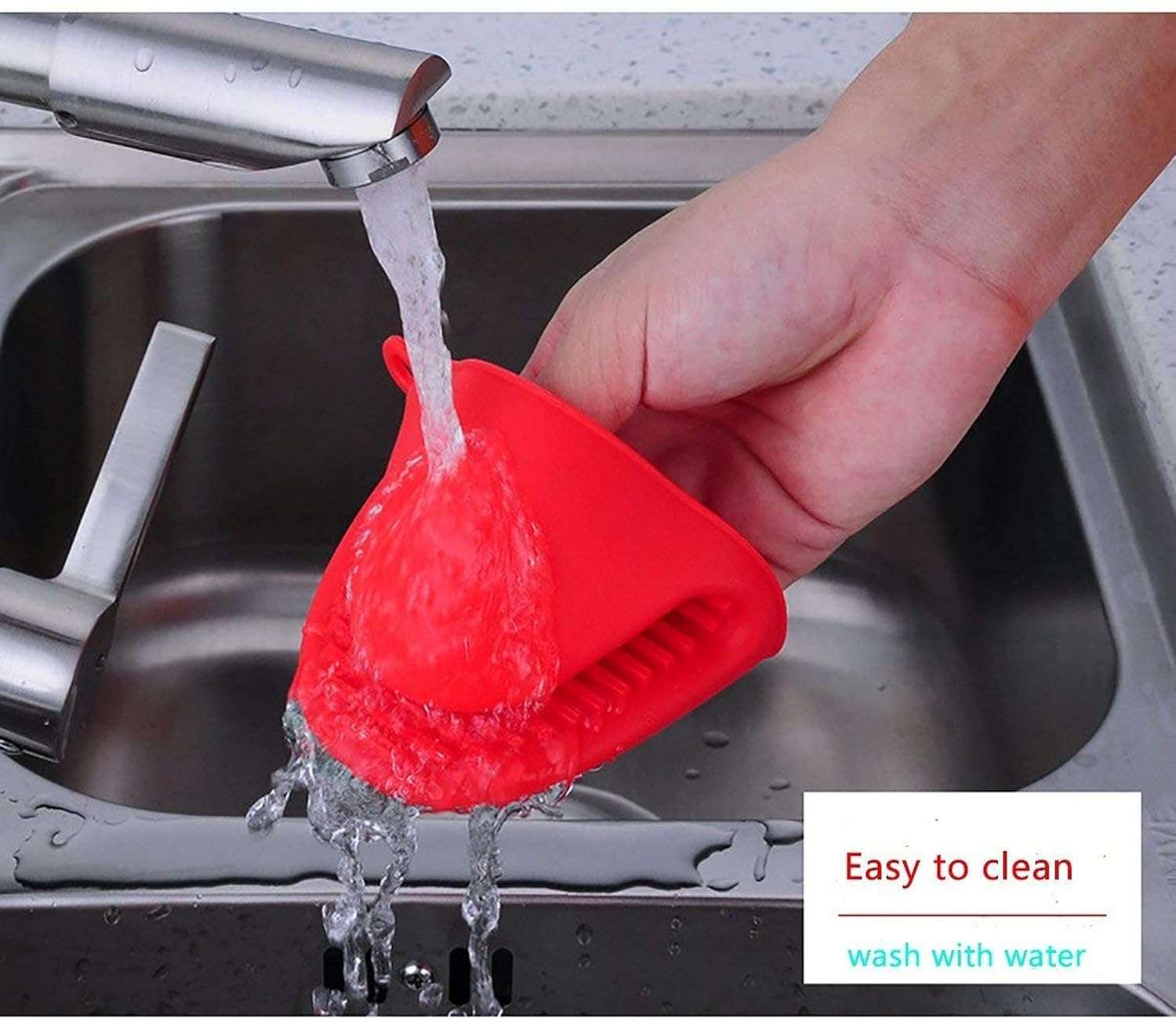 Silicone Pinch Grip Mitten Oven Mitt Gripper Kitchen Potholder Utensil Tool, 10inch(Green) - Set of 2 6