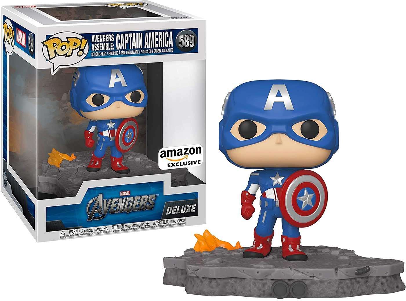 Funko Pop! Deluxe Marvel: Avengers Assemble Series - Captain America, Amazon Exclusive, Figure 6 of 6