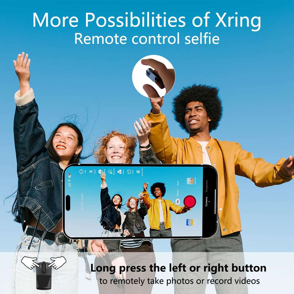 GUVOHUT Remote Control for TikTok,Air Finger Ring Mouse with Touchpad, Bluetooth Page Turner for iPad/Kindle App/iPhone/Android (Black) 6