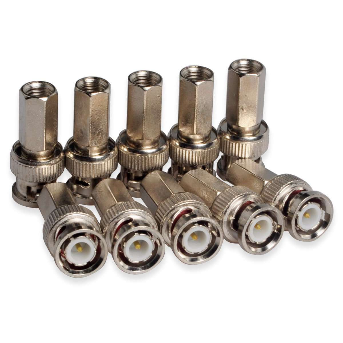 Conwork BNC Male Compression Coax Connectors RG6 / RG60 Twist-On Solderless Adapters 20-Pack 2