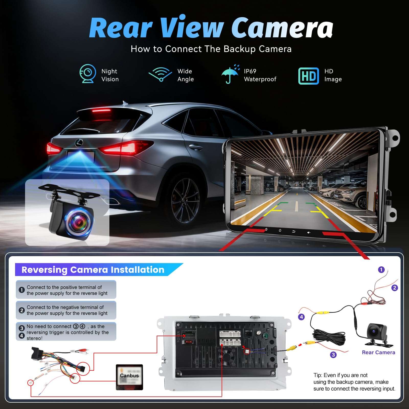 [6+128] Volxcereo Car Radio for Volkswagen VW Passat Jetta Tiguan Golf MK5 MK6 T5 EOS Polo, 9 inch Android Touchscreen Stereo with Carplay/Android Auto, GPS, WiFi, Bluetooth, SWC, FM/RDS 6