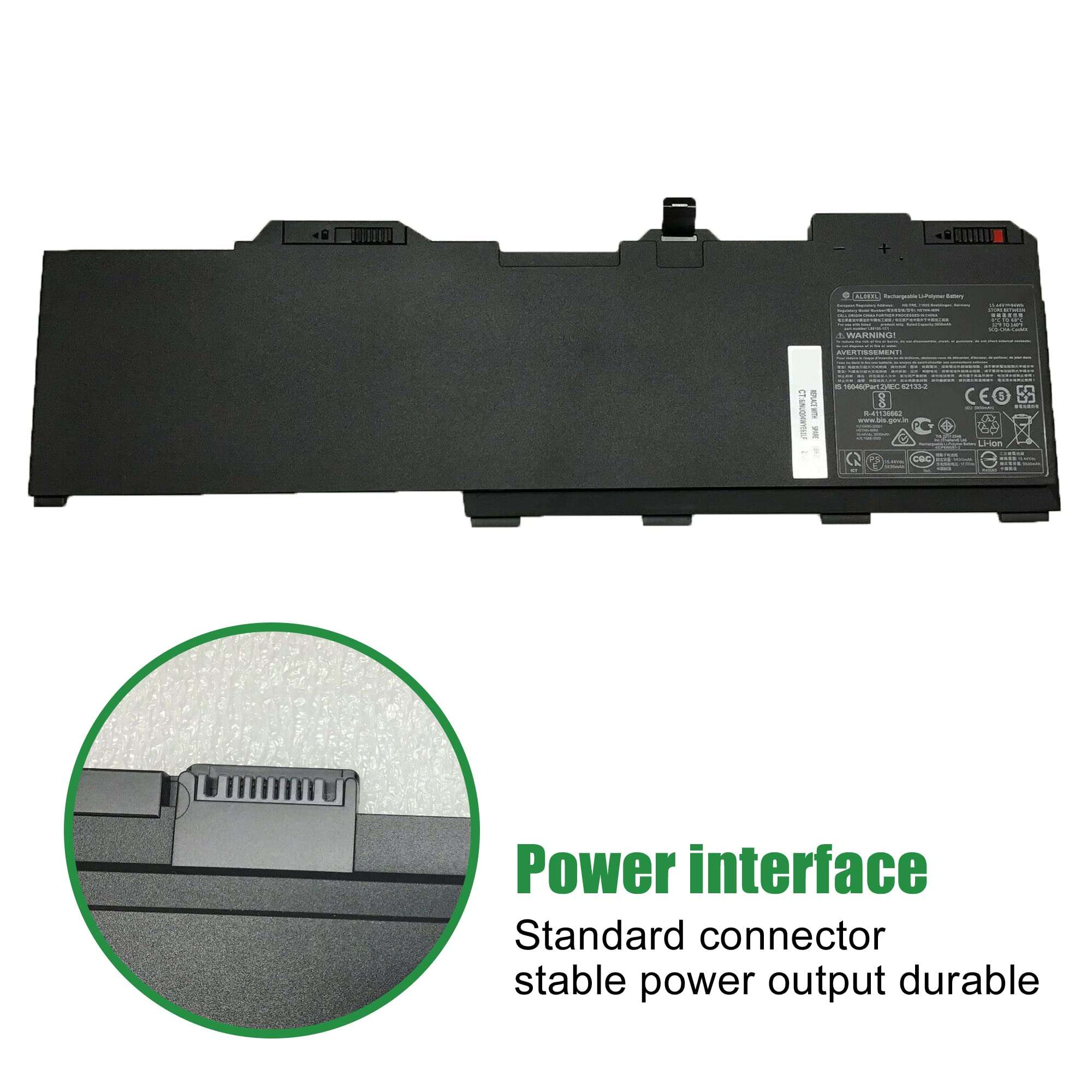 JIAZIJIA AL08XL Laptop Battery Replacement for Hp ZBook Fury 15 G7 G8 17 G7 G8 Mobile Workstation 119W4EA 119X7EA 119Y6EA 119Y9EA 1J3Y8EA 2B0T7UT Series L86212-001 HSTNN-IB9N L86155-1C1 15.44V 94Wh 3