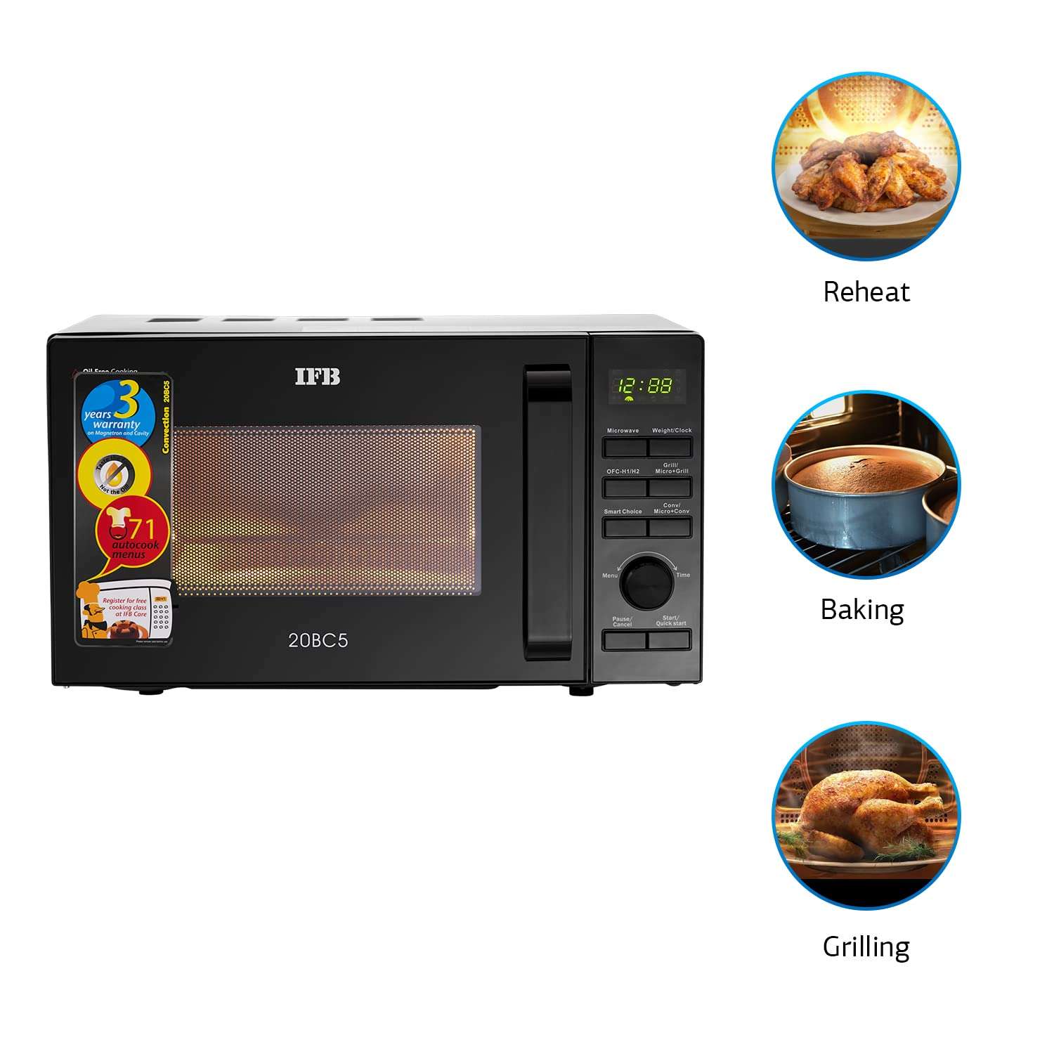 IFB 20 L Convection Microwave Oven (20BC5, Black, With Starter Kit) 3