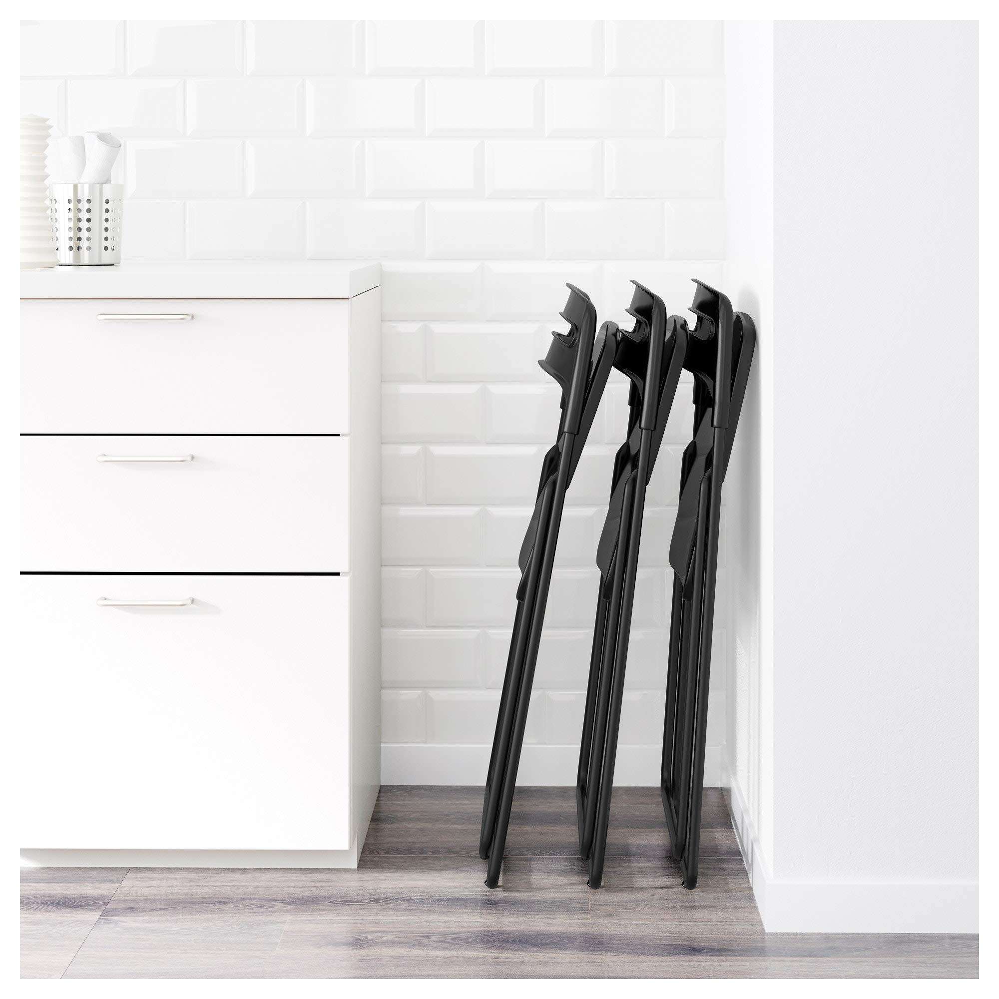 Ikea Nisse Folding Chair (Black,Iron) 5