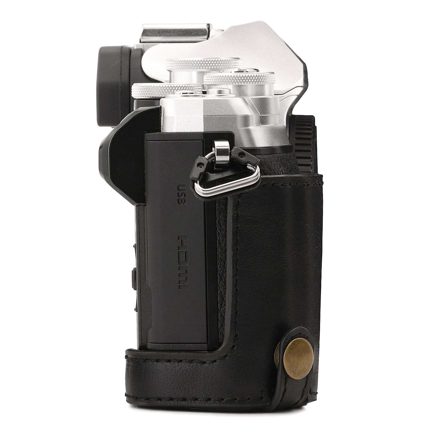 MegaGear Olympus OM-D E-M10 Mark Ii Pu Leather Camera Case, Black (MG969) 5