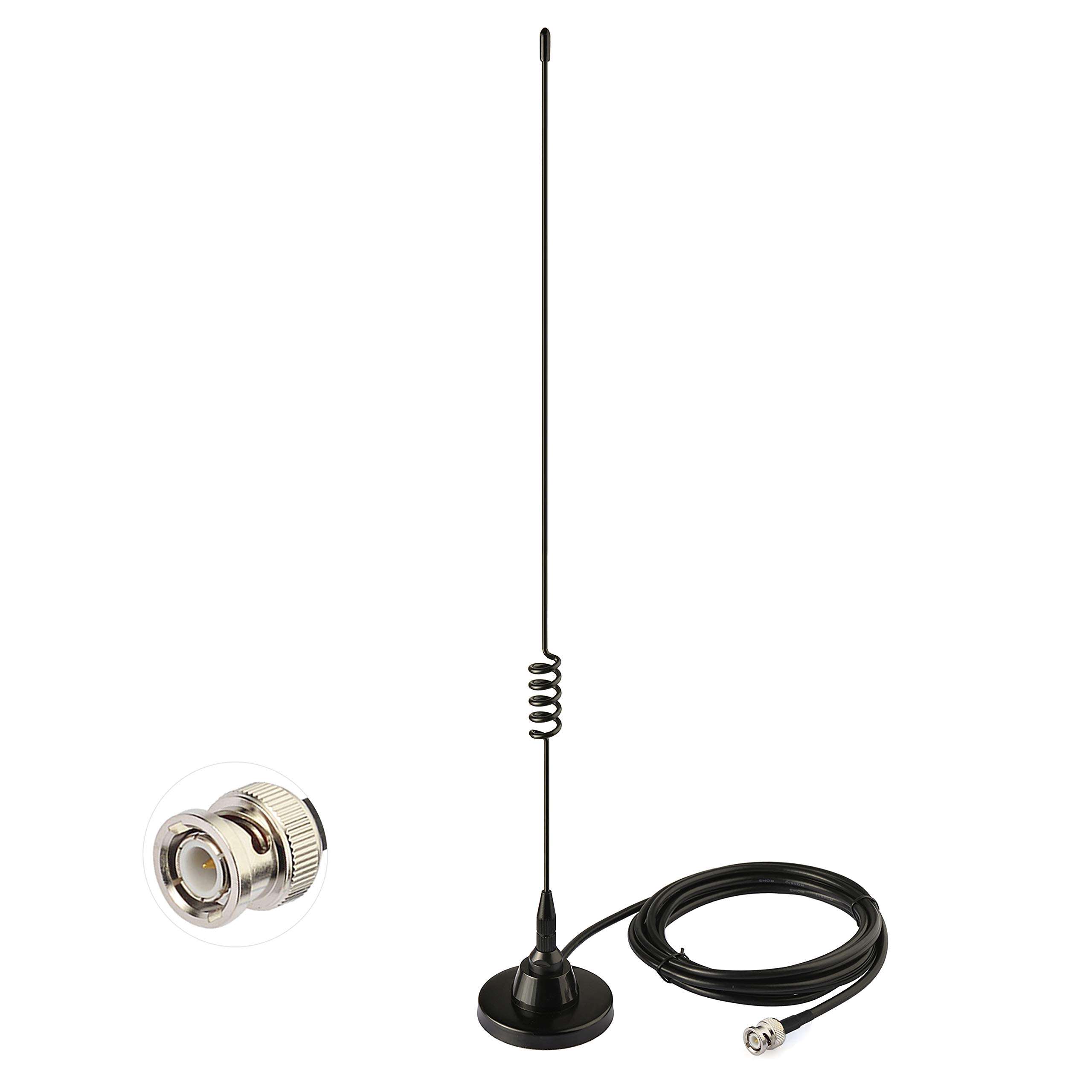 Bingfu HF VHF UHF Ham Amateur Mobile Radio Police Scanner Antenna Magnetic Base BNC Male Compatible with Uniden Bearcat Whistler Radio Shack Police Scanner 1