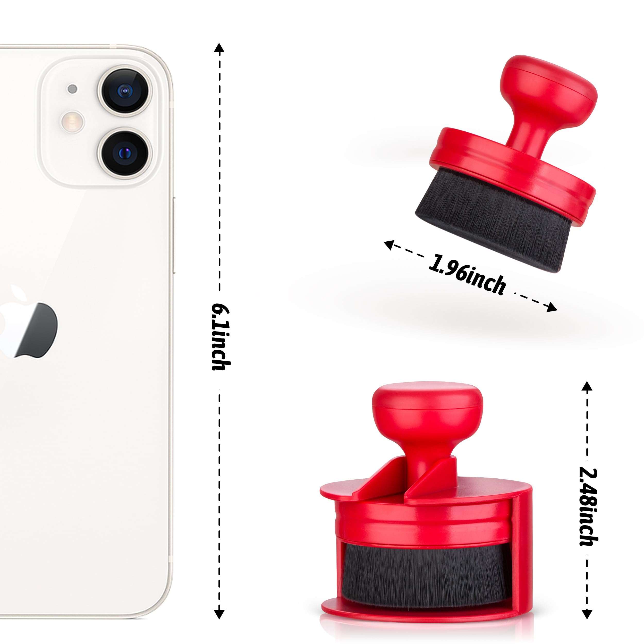 Tire Shine Applicator Brush - Extra Large + Small Size Automotive Tire Dressing Applicator Brush (Black+Red) 4