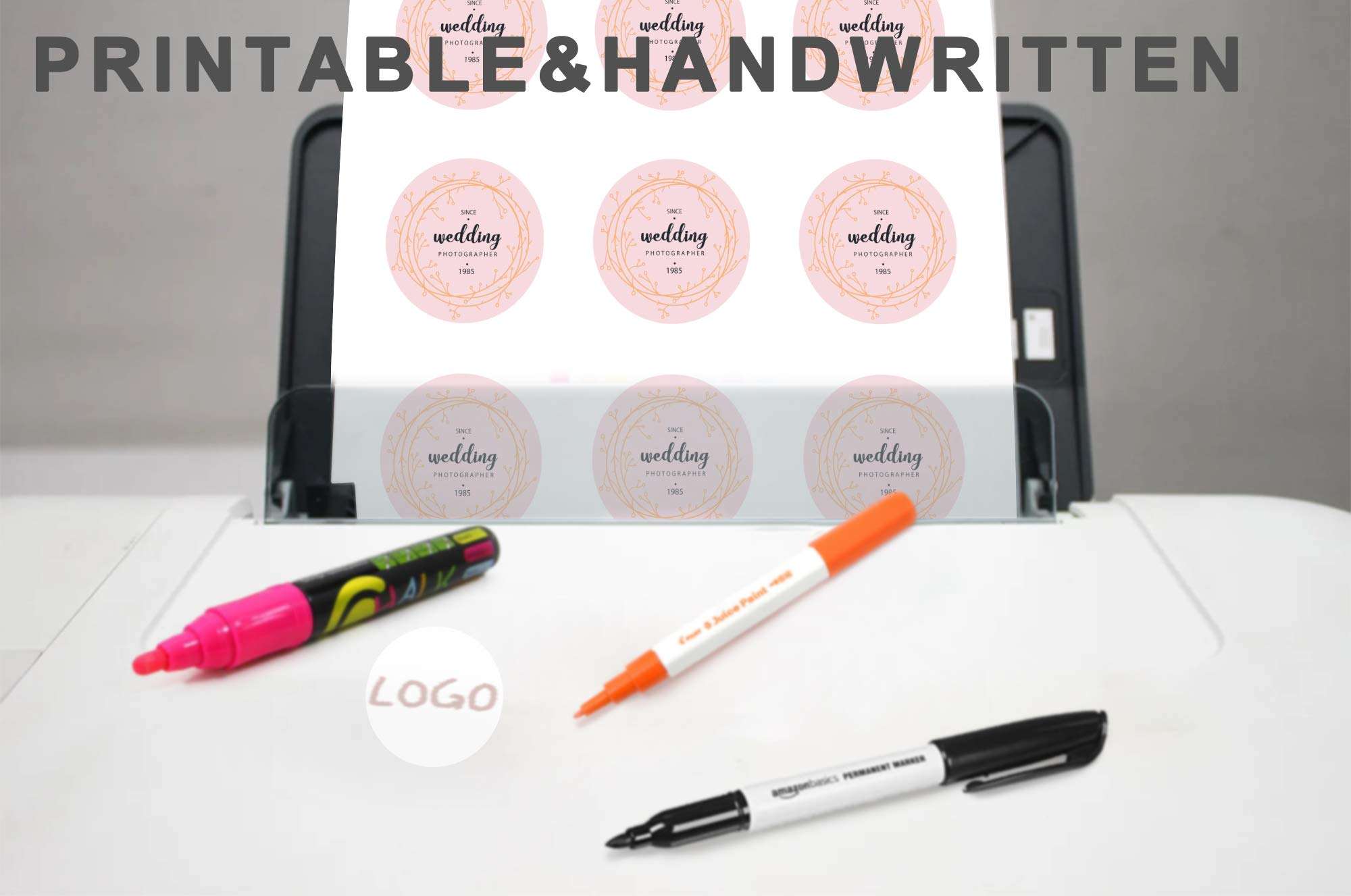 Mr-Label 2" Round White Sticker Label - Waterproof and Tear-Resistant - for Inkjet & Laser Printer - for Food Package | Bottle | Jar | Envelope (50 Sheets Total 600 Labels) 6