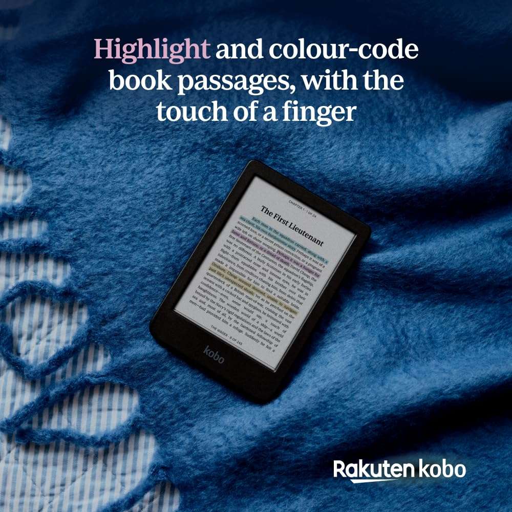 Kobo Clara Colour | Colour eReader | 6” Glare-Free Colour E Ink Kaleido™ 3 Display | Dark Mode Option | Waterproof | Audiobooks | 16GB of Storage | Black 3