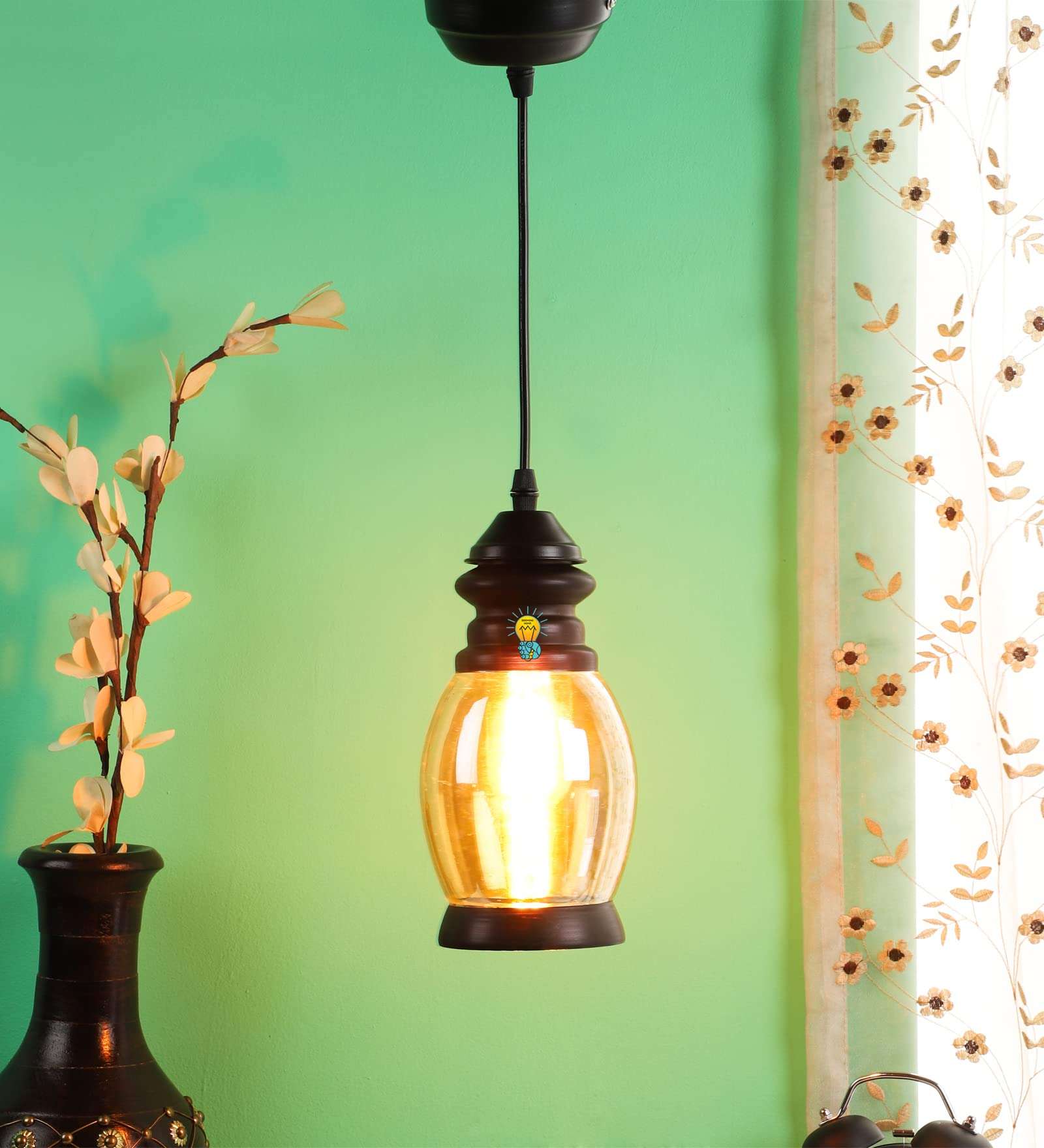 Booming HomePendant Lamp/Hanging Lamp/Ceiling Light for Bedroom, Living Room, Restaurants, Dining, Coffee Shop, Home and Office, for Dining Table, Black (Bulb Not Included) 1