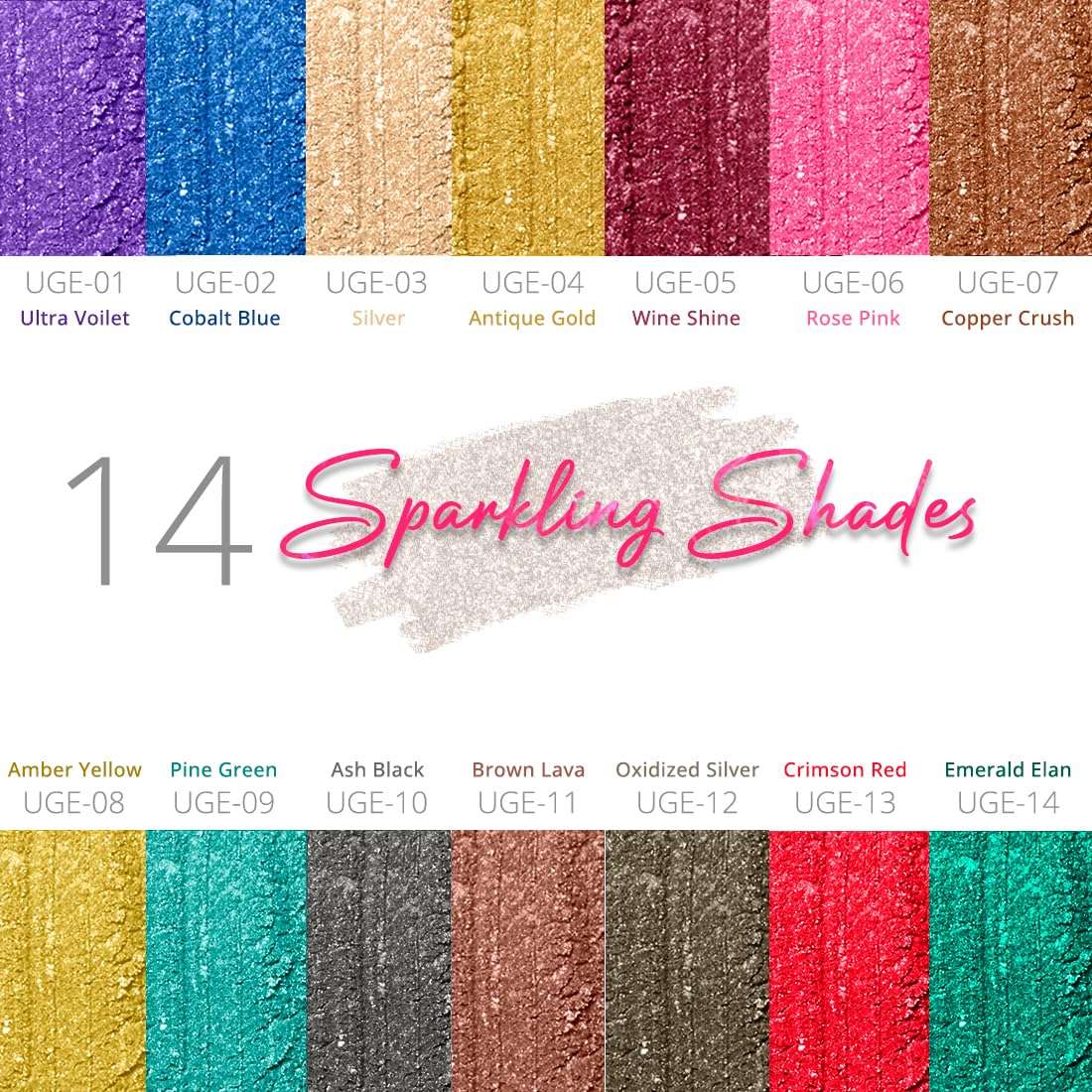 Coloressence Ultra Graphic Eyeshadow | 14 Shimmery Eyeshadow Shades With Glittery Effect | Long Lasting and Crease Resistant Finish | Eyeshadow Brush FREE - Emerald Elan 5