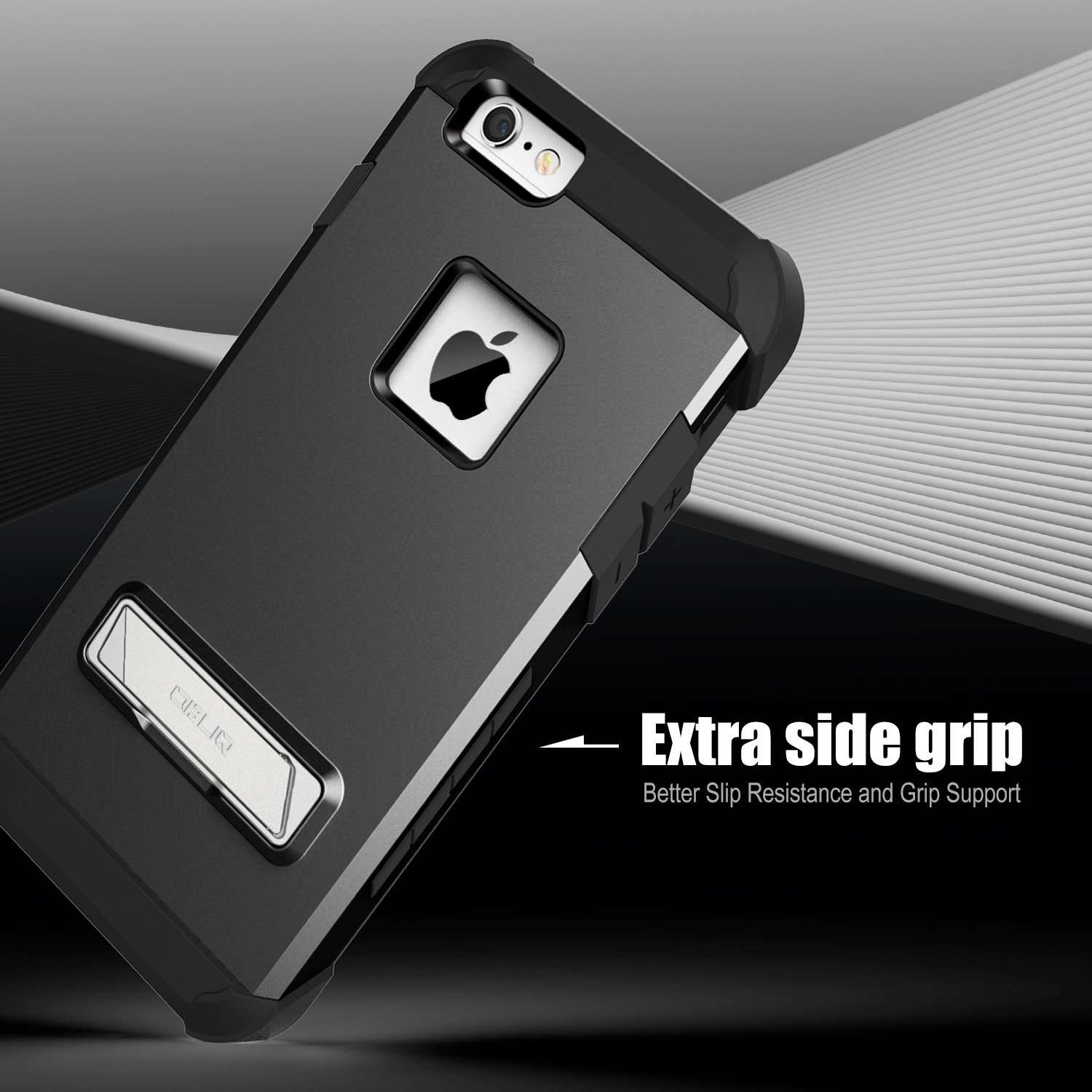 iPhone 6S Plus Case, OBLIQ [Skyline Advance][Space Gray] with Metal Kickstand Dual Layered Metallic Heavy Duty Hard Protection Hybrid High Quality Case for iPhone 6S Plus (2015) & iPhone 6 Plus (2014) 2