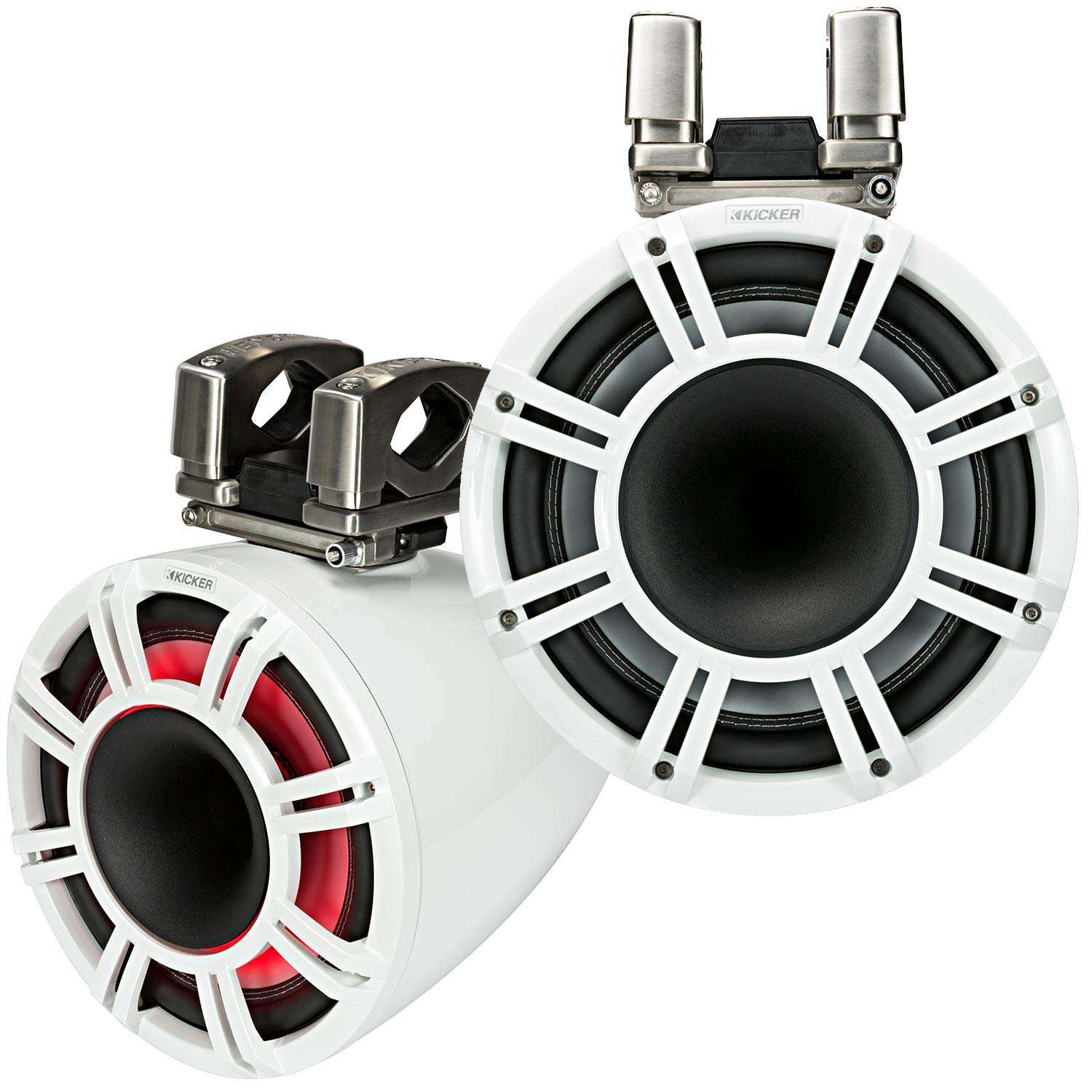 Kicker (2 Pair) KMTC114W KMTC11 11" Horn- Loaded Tower System Pair 4-Ohm White 3