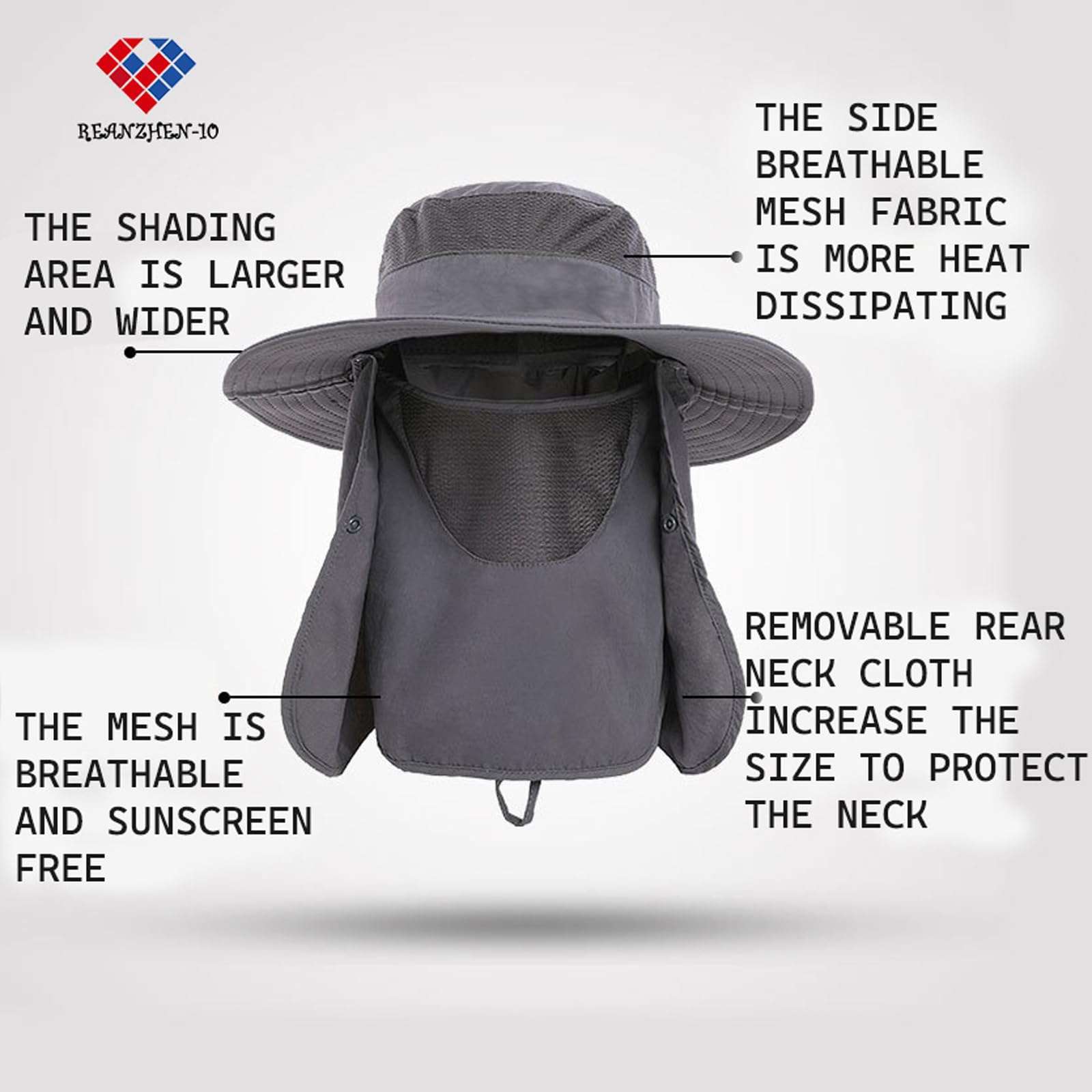 Outdoor Sun Hat for Men/Women with 50+, Waterproof Wide Brim Bucket Hat Foldable Boonie Hat with Neck Flap for Dad... (Yellow) 4