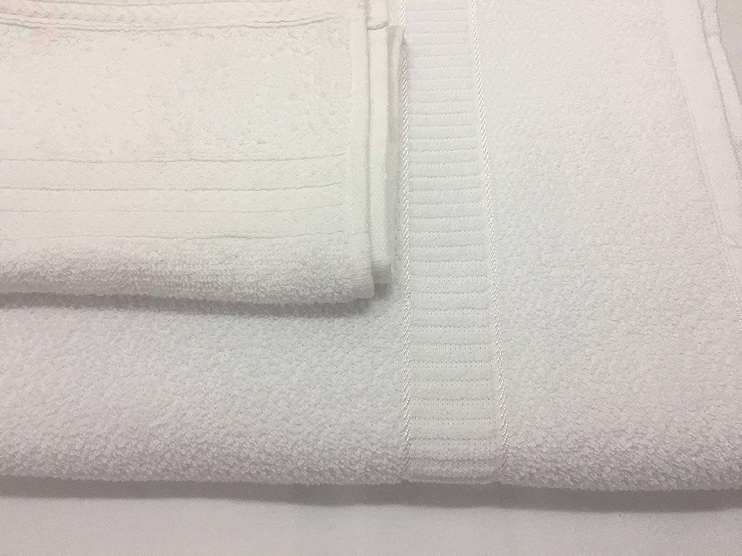 ELSTONE HOME Cotton Bath Towel (28 x 57 Inches) with Hand Towel Napkin (14 x 21) Combo White Colour High Absorbent 1