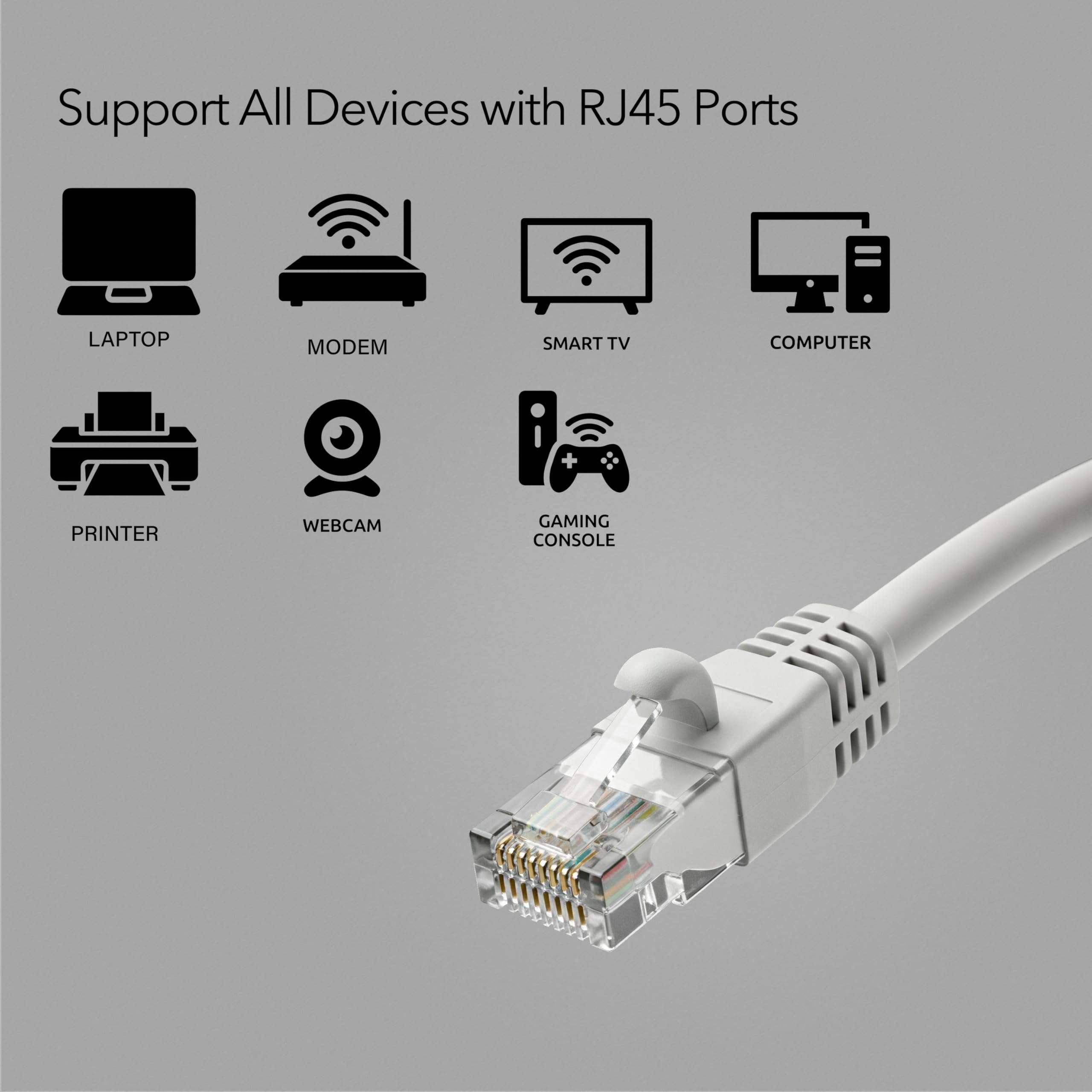 FiveStarCable 24 Pack Snagless Short Cat 5e Ethernet Cable - 6 Ft, High-Speed Internet Network Cable, PoE, RJ45 Connector, Gigabit LAN Patch Cord for Router, Modem, PC, Gaming, Smart TV, PS5, Black 5