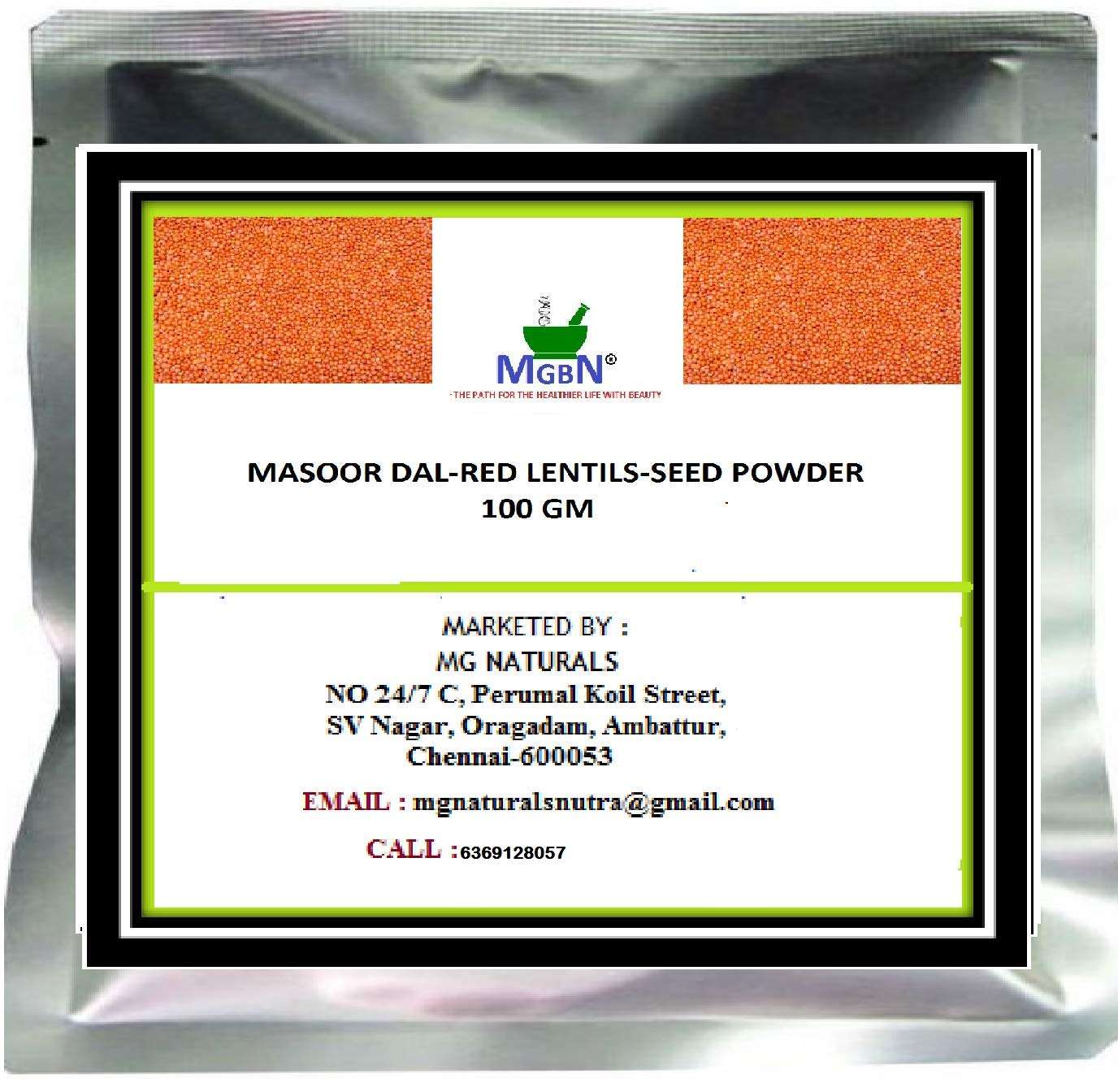 MASOOR DAL-RED LENTILS-SEED POWDER 100 GM 1