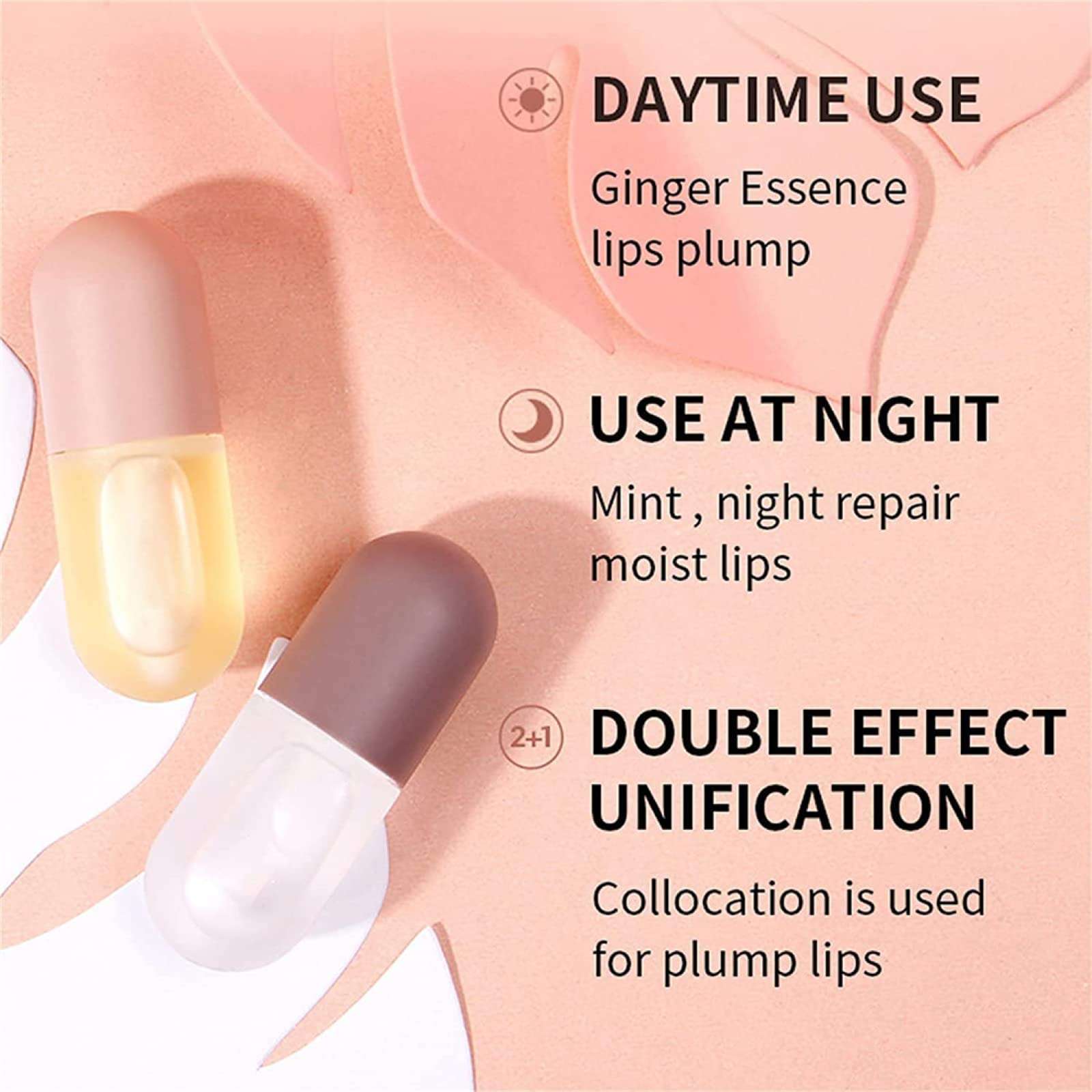 UNQLUX Syrup Cosmetics Lip Plumper, Lip Plumper Set, Syrup Day and Night Lip Plumper, Syrup Lip Plumper Gloss, Natural Lip Plumper and Lip Care Serum, Hydrating & Reduce Fine Lines, A-1 4