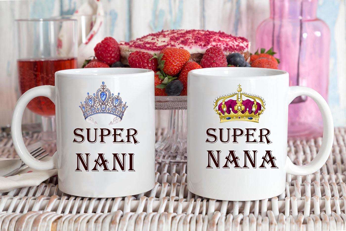 DAYS Printed Super Nana Super Nani Unique Quotes Special Ceramic Coffee Mug Combo 11oz (White ,325ml ) 1