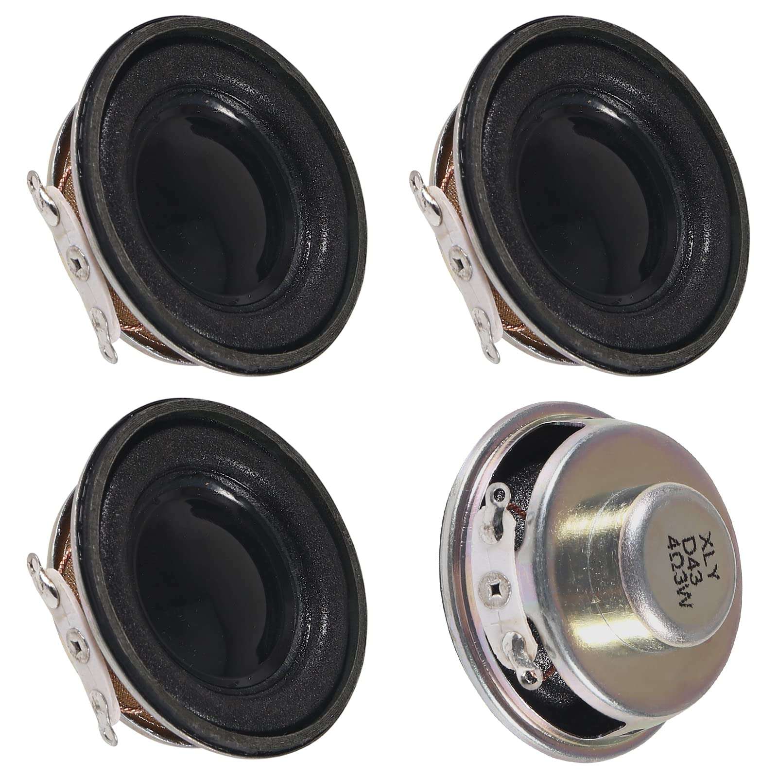 D-FLIFE 4pcs 1.5" 4Ohm 3W DIY Small Full Range Audio Speaker Stereo Woofer Loudspeaker for Arduino and DIY Speaker 1