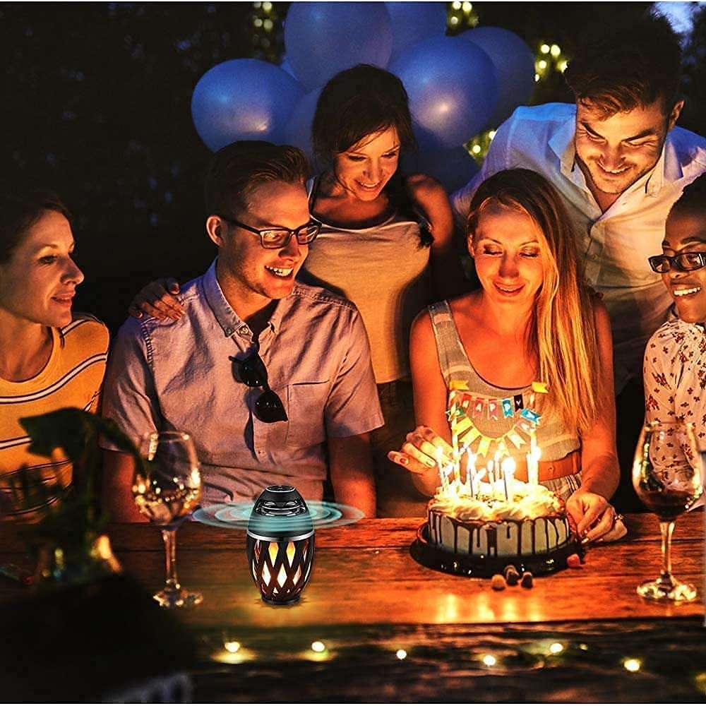 Paktonvo Outdoor Bluetooth Speaker, Wireless Speaker with Flickering Flame Light, Portable Waterproof Flame Speaker with Stereo Enhanced Bass Sound, BT4.2 for Home Patio Garden Camping 2 Pack 6