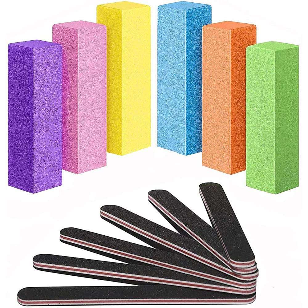 HapDop Buffers Nail Files Set Professional Double Sided Emery Boards Manicure Tools Kit Rectangular Art Care Buffer Block Tools 100/180 Grit for Home and Salons Use
